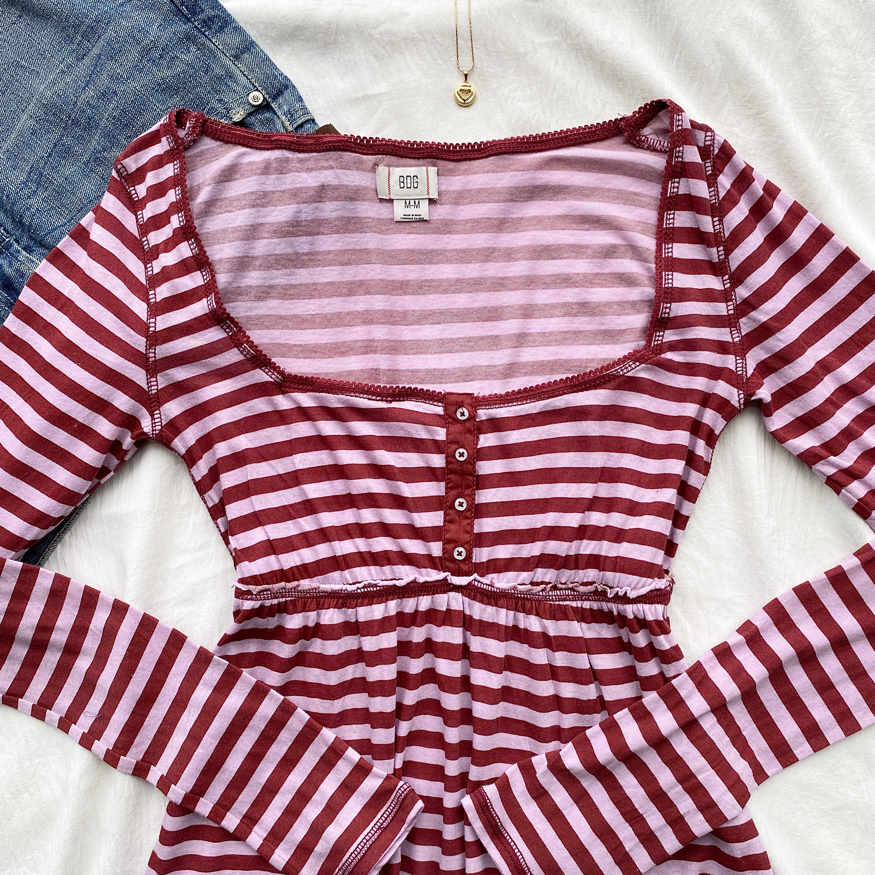 PINK HENLEY TOP FROM URBAN OUTFITTERS (Bust : 32-34, Upper Waist : 26-34)