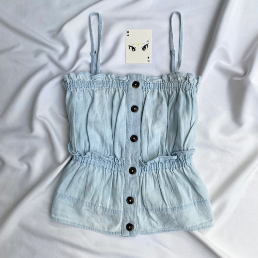 BLUE TOP FROM ANTHROPOLOGY (Bust : 28-32, Upper Waist : 26-30)