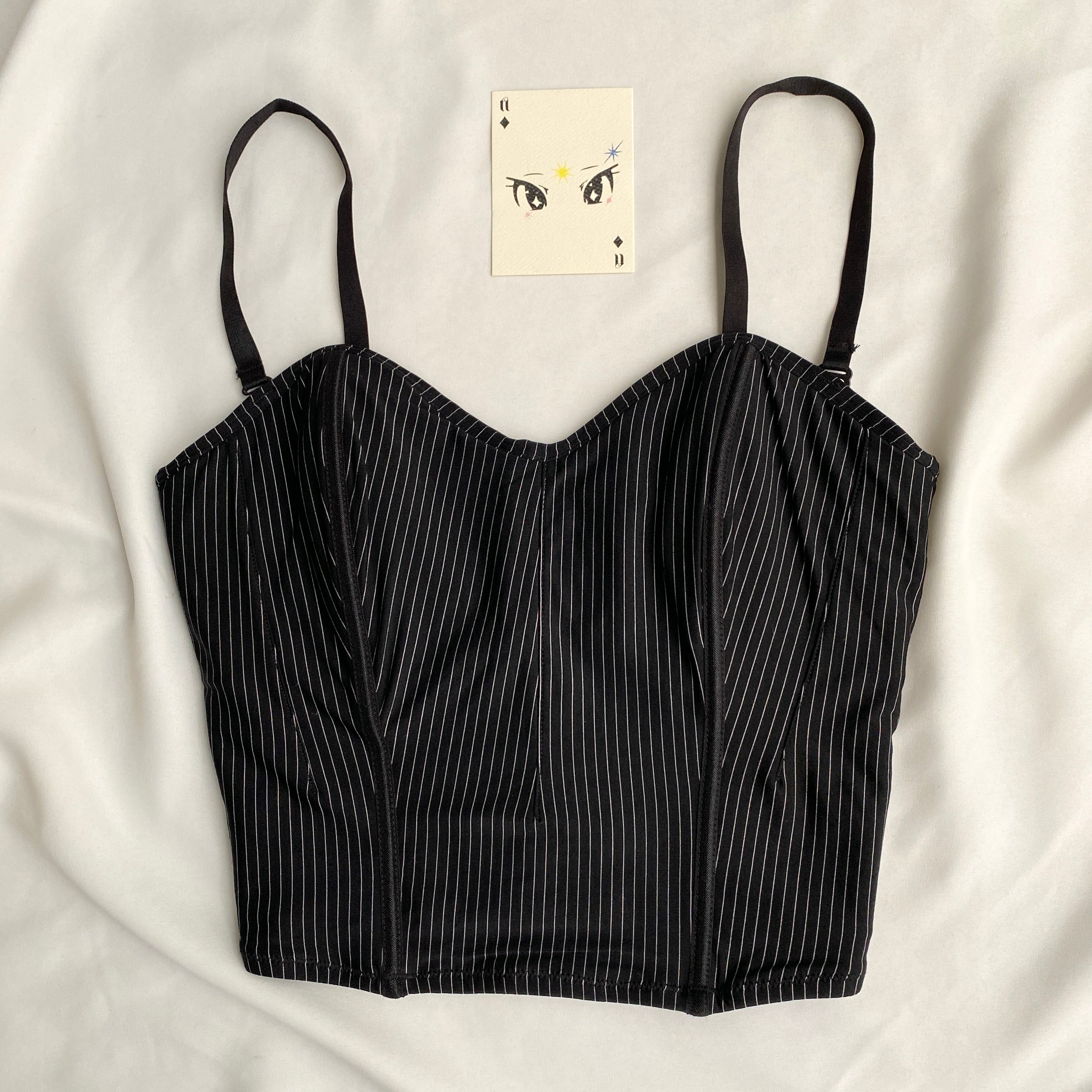 PINSTRIPE CORSET (Bust : 32D/34C/36B, Upper Waist : 26-30)
