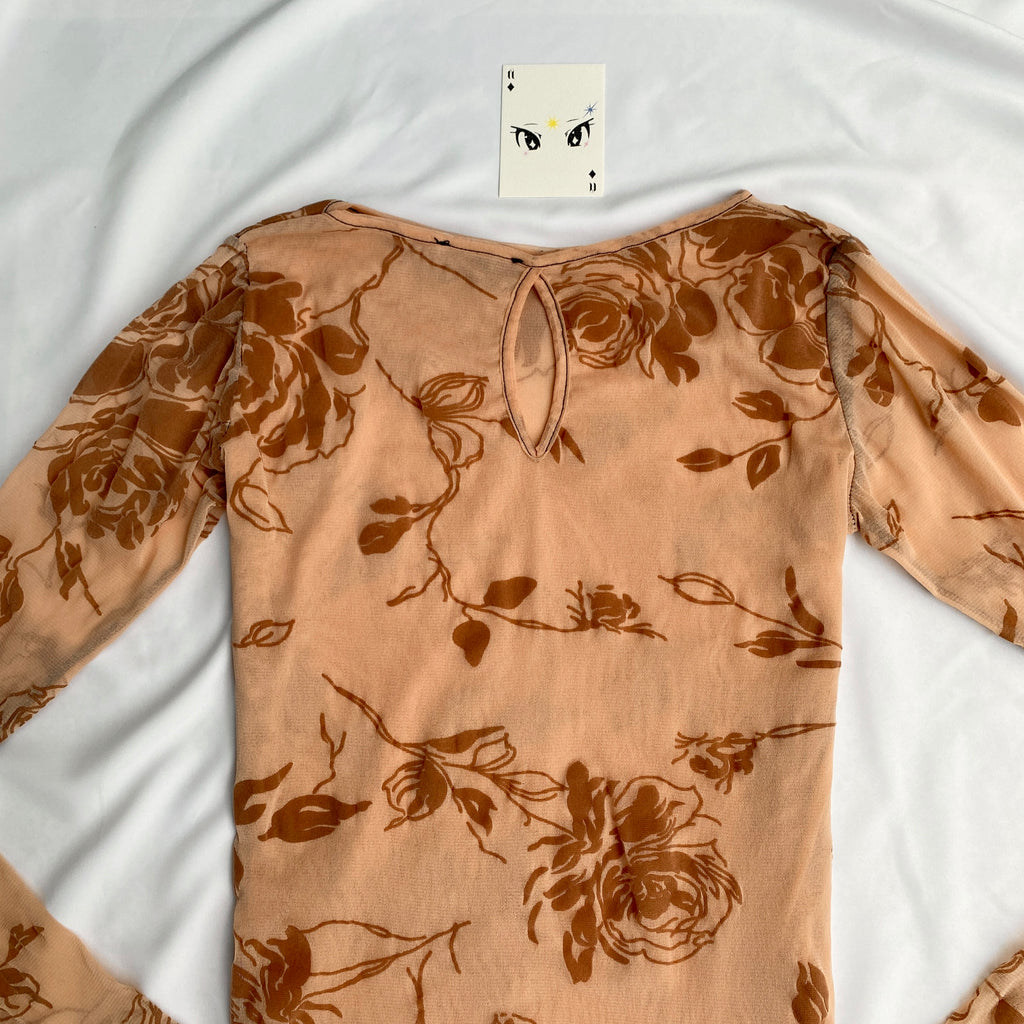 FLORAL FULL SLEEVED TOP (Bust : 32-34, Upper Waist : 28-36)