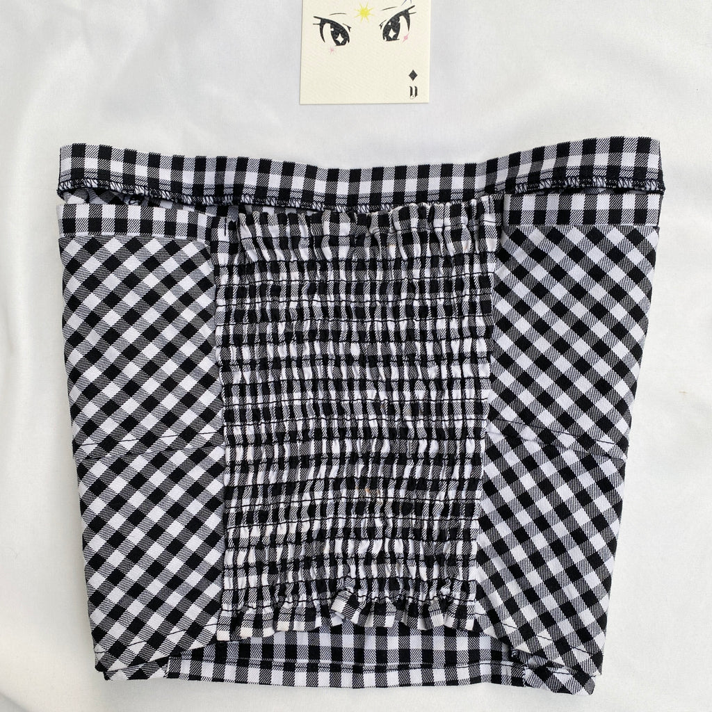 BLACK CHECKERED TOP  (Bust : 30-34, Upper Waist : 24-28)
