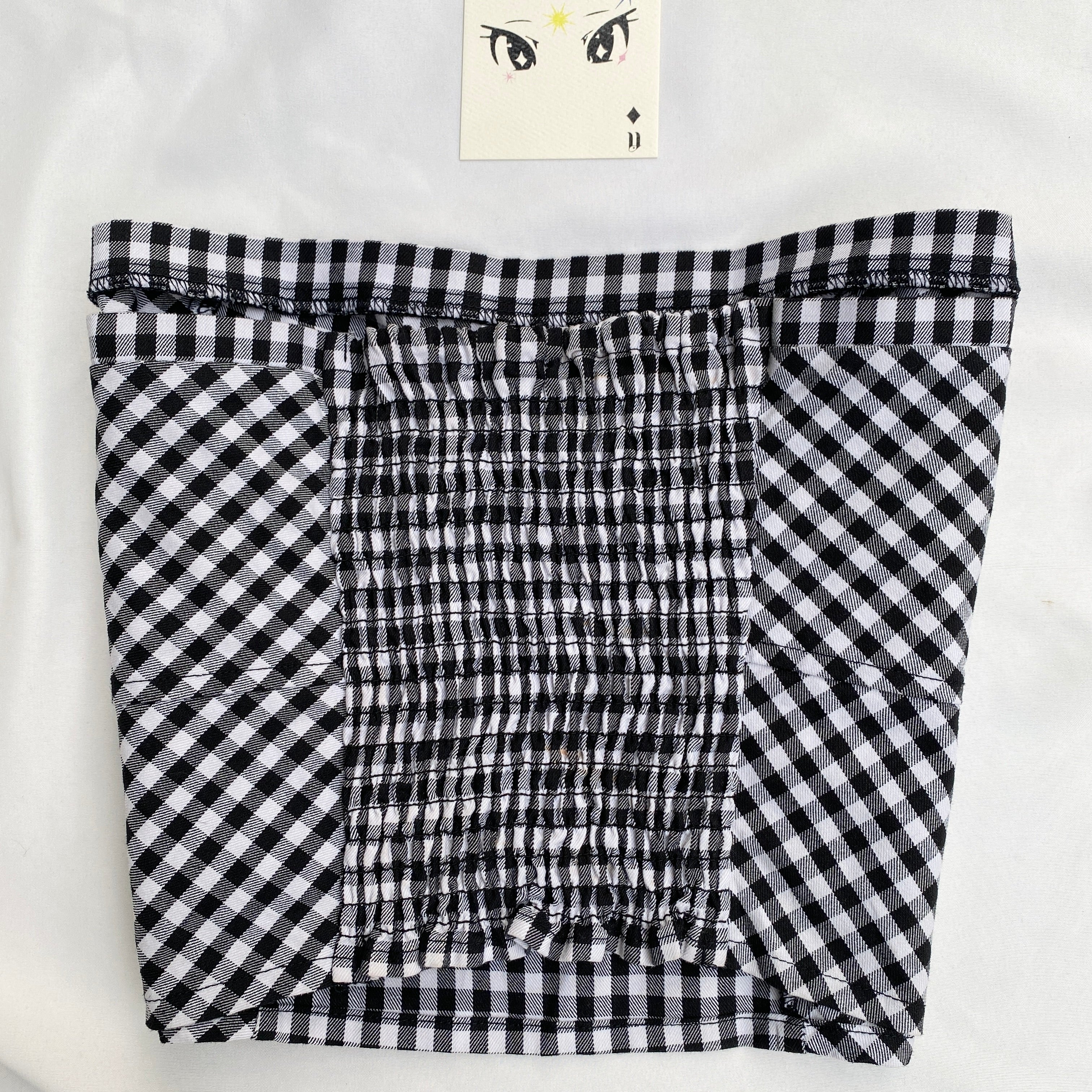 BLACK CHECKERED TOP  (Bust : 30-34, Upper Waist : 24-28)