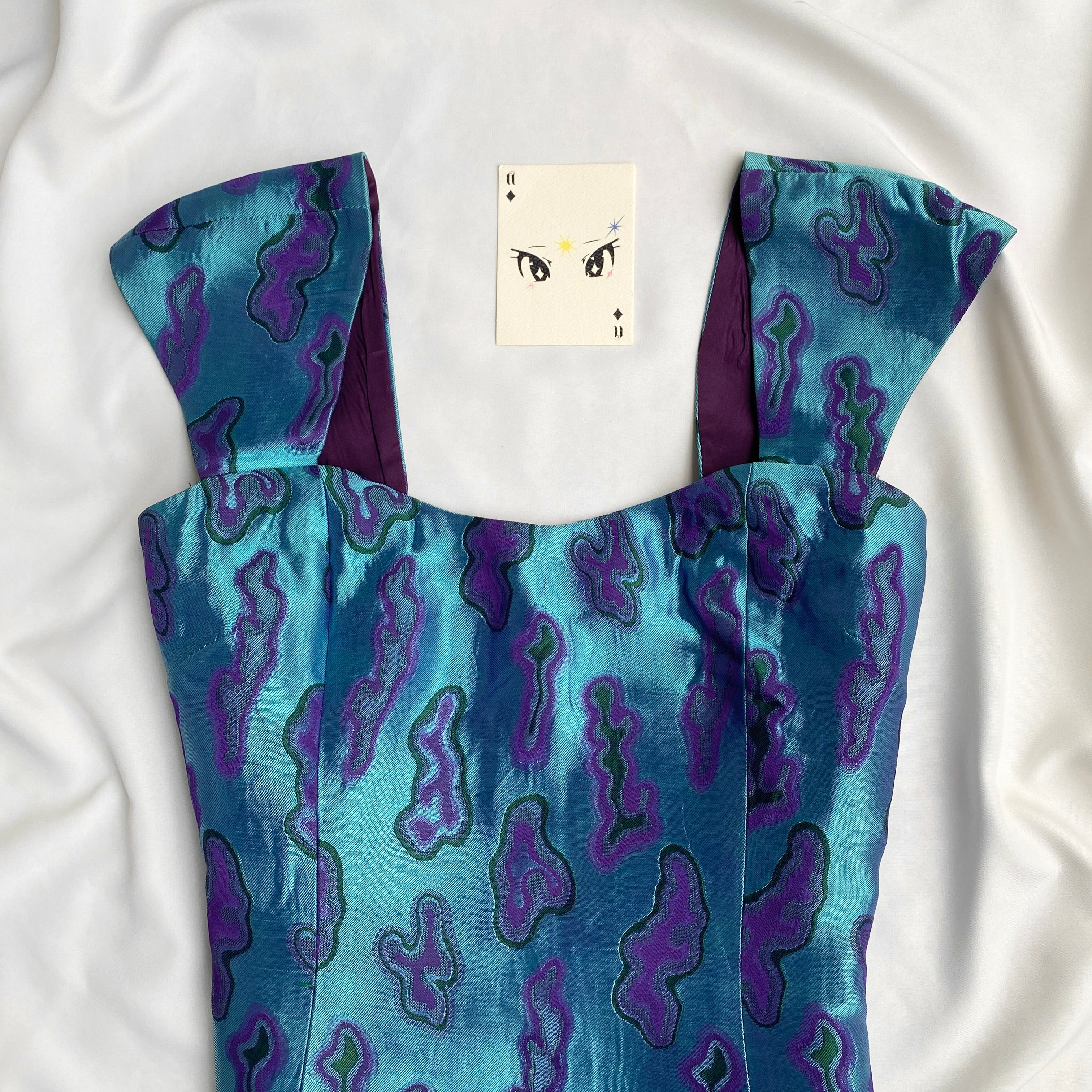 BLUE IRIDESCENT CORSET (Bust : 32-34, Upper Waist : 24-26)