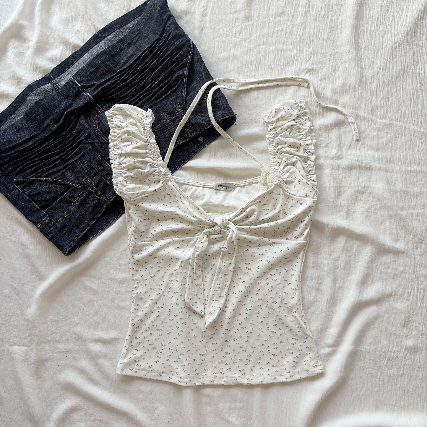 WILDFLOWER TOP IN WHITE (Bust : 30-34, Upper Waist : 24-28)
