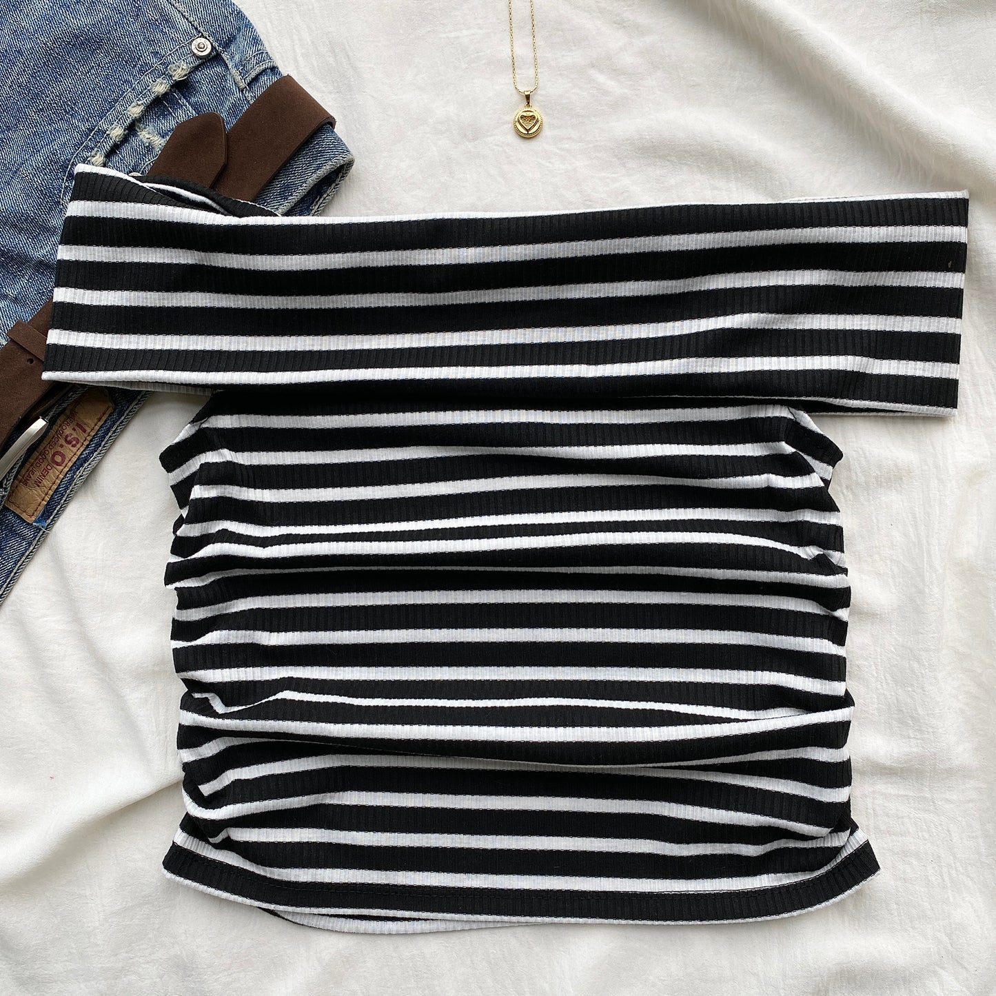 STRIPED OFF SHOULDER TOP (Bust : 28-32, Upper Waist : 24-28)