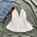 WHITE BABYDOLL TOP (Bust : 30-34, Upper Waist : 24-28