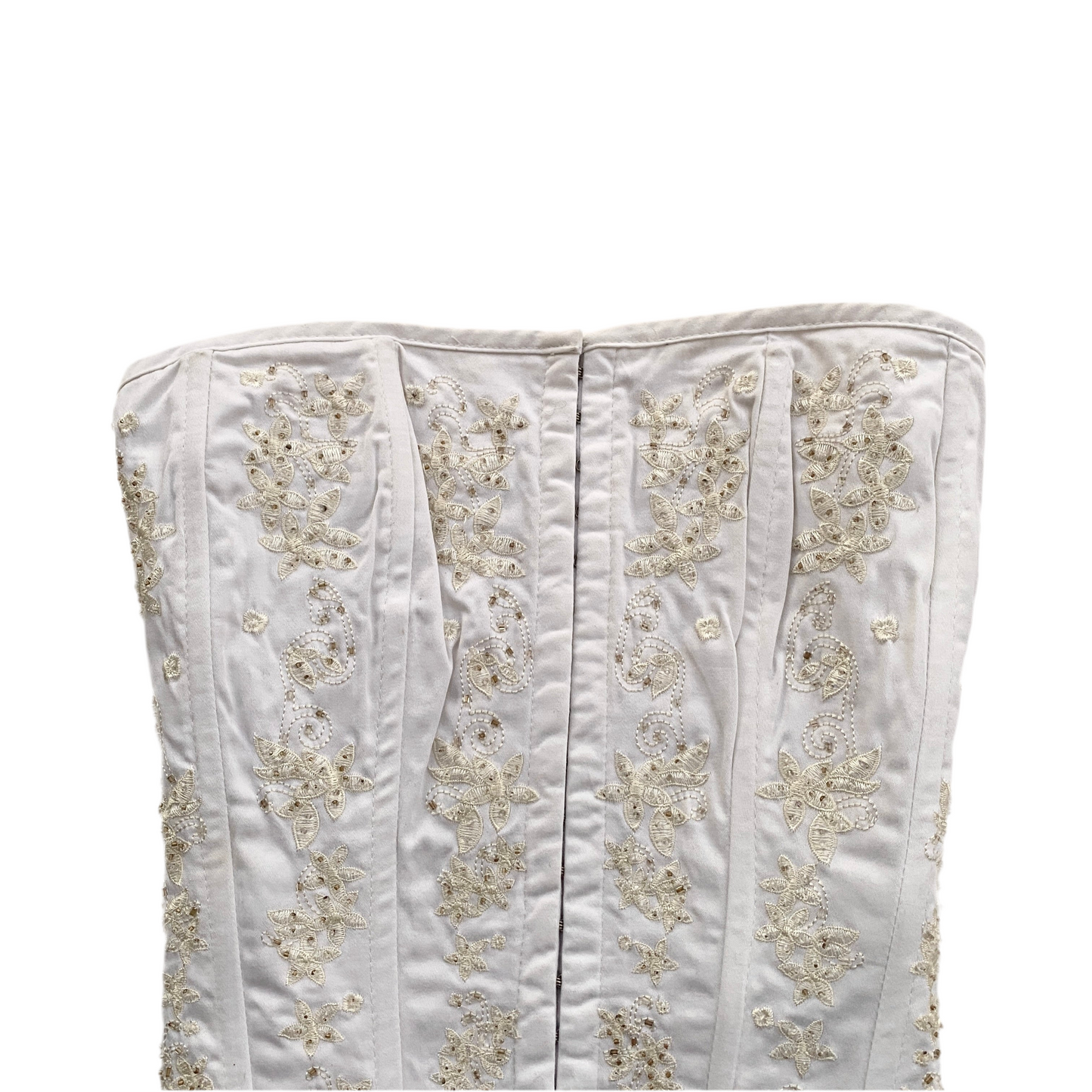 WHITE EMBELLISHED CORSET