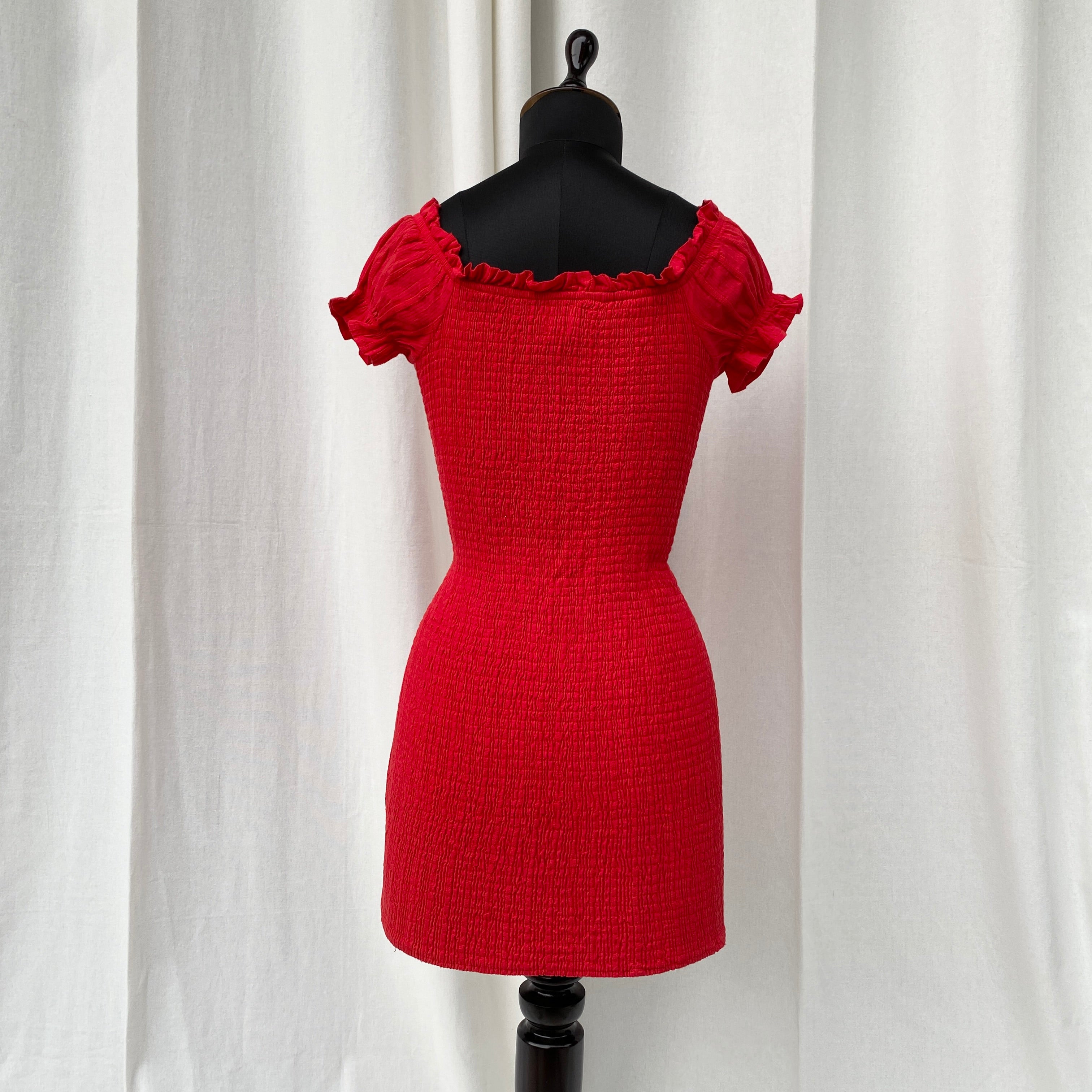RED DRESS FROM POLLY (Bust : 30-34, Upper Waist : 26-32)