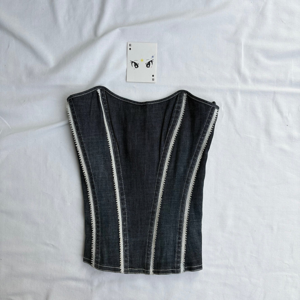 DENIM CORSET (Bust : 28-32, Upper Waist : 24-26)