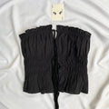 BLACK RUCHED TOP (Bust : 34-38, Upper Waist : 30-34)