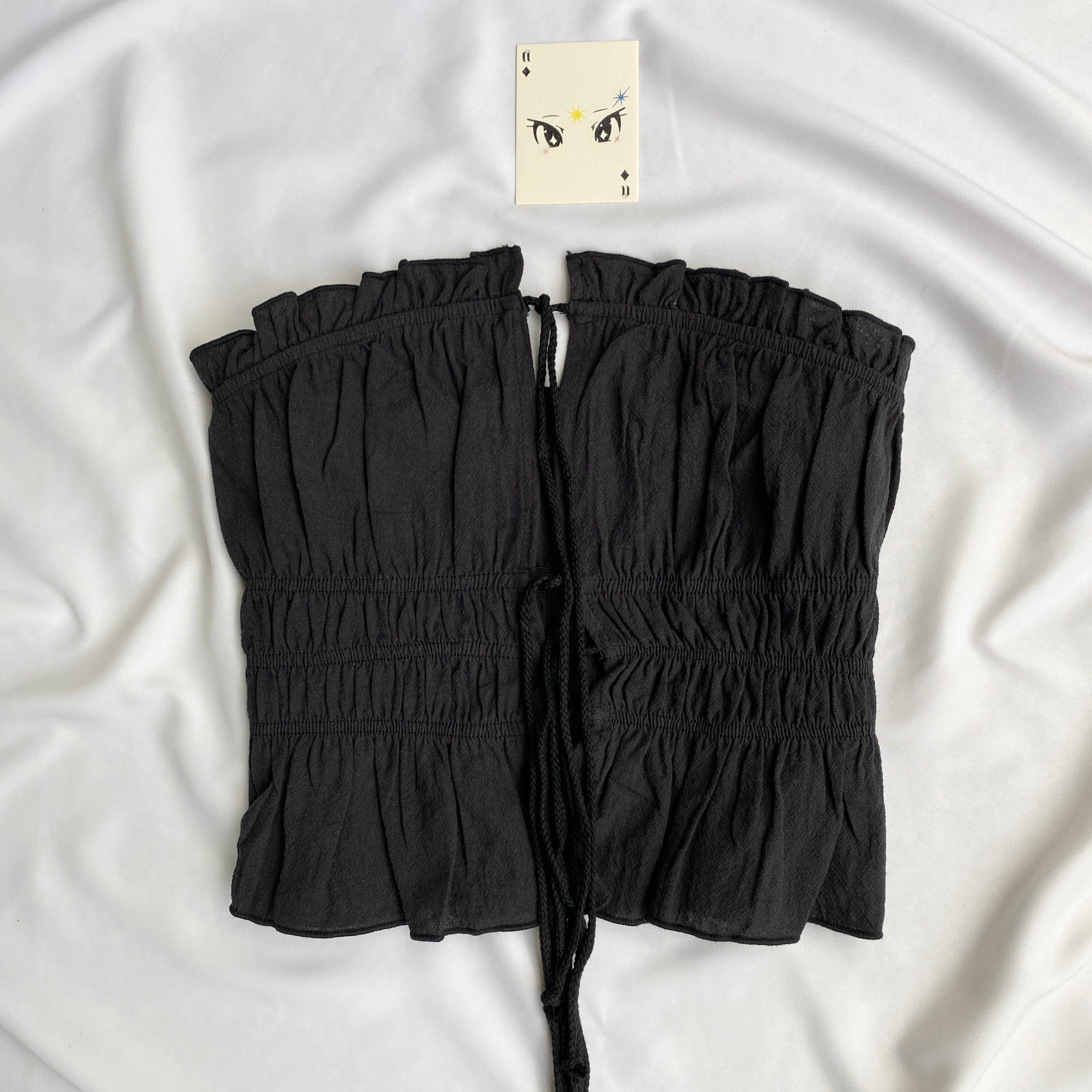 BLACK RUCHED TOP (Bust : 34-38, Upper Waist : 30-34)