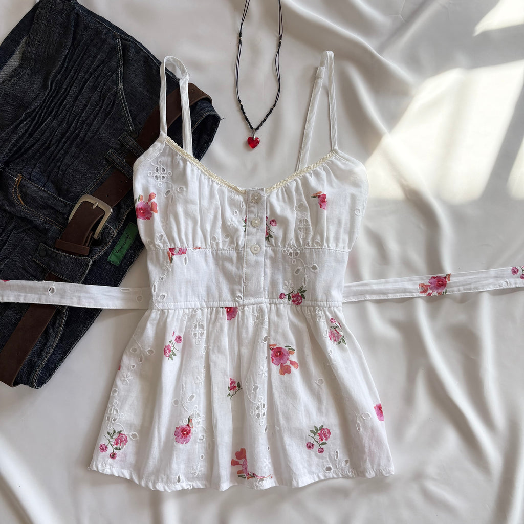 BABYDOLL TOP IN FLORA (Sizes available)