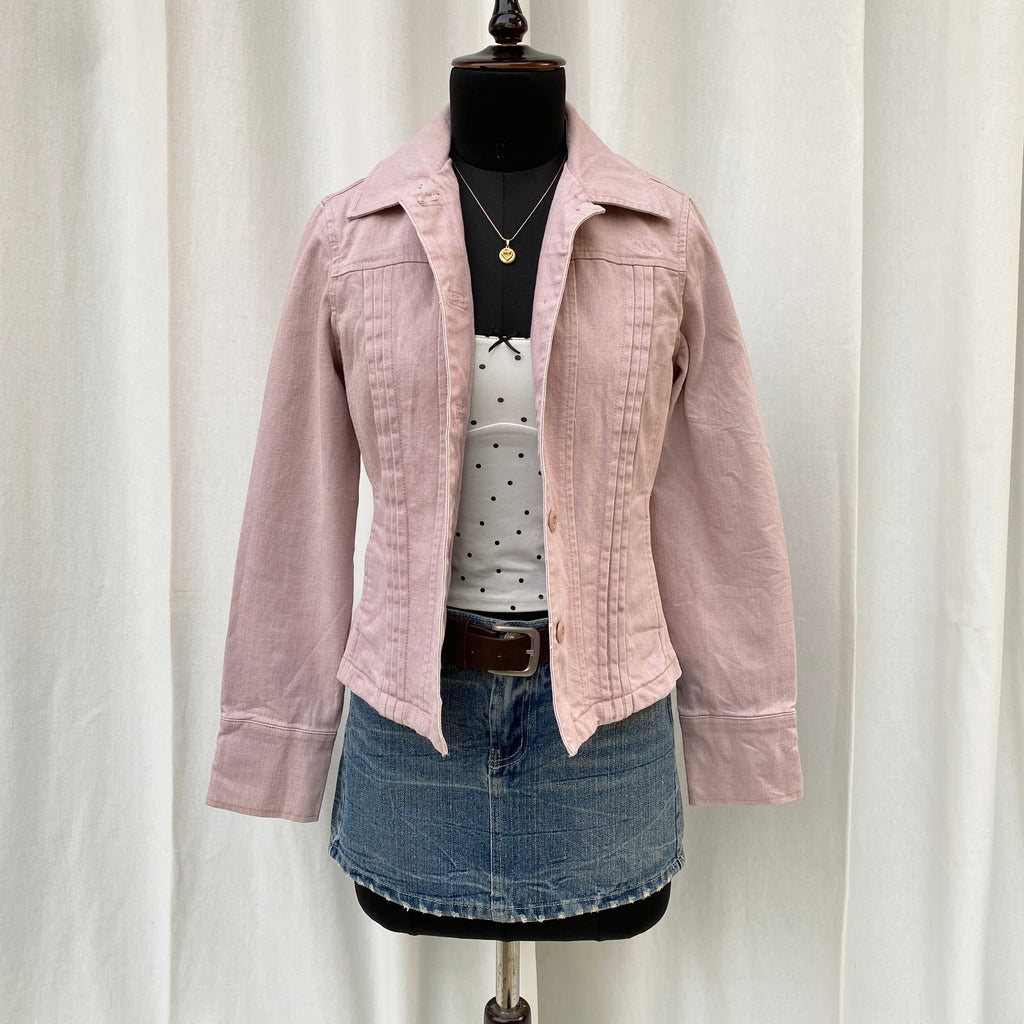 BLUSH PINK DENIM JACKET (Fits XS/S)