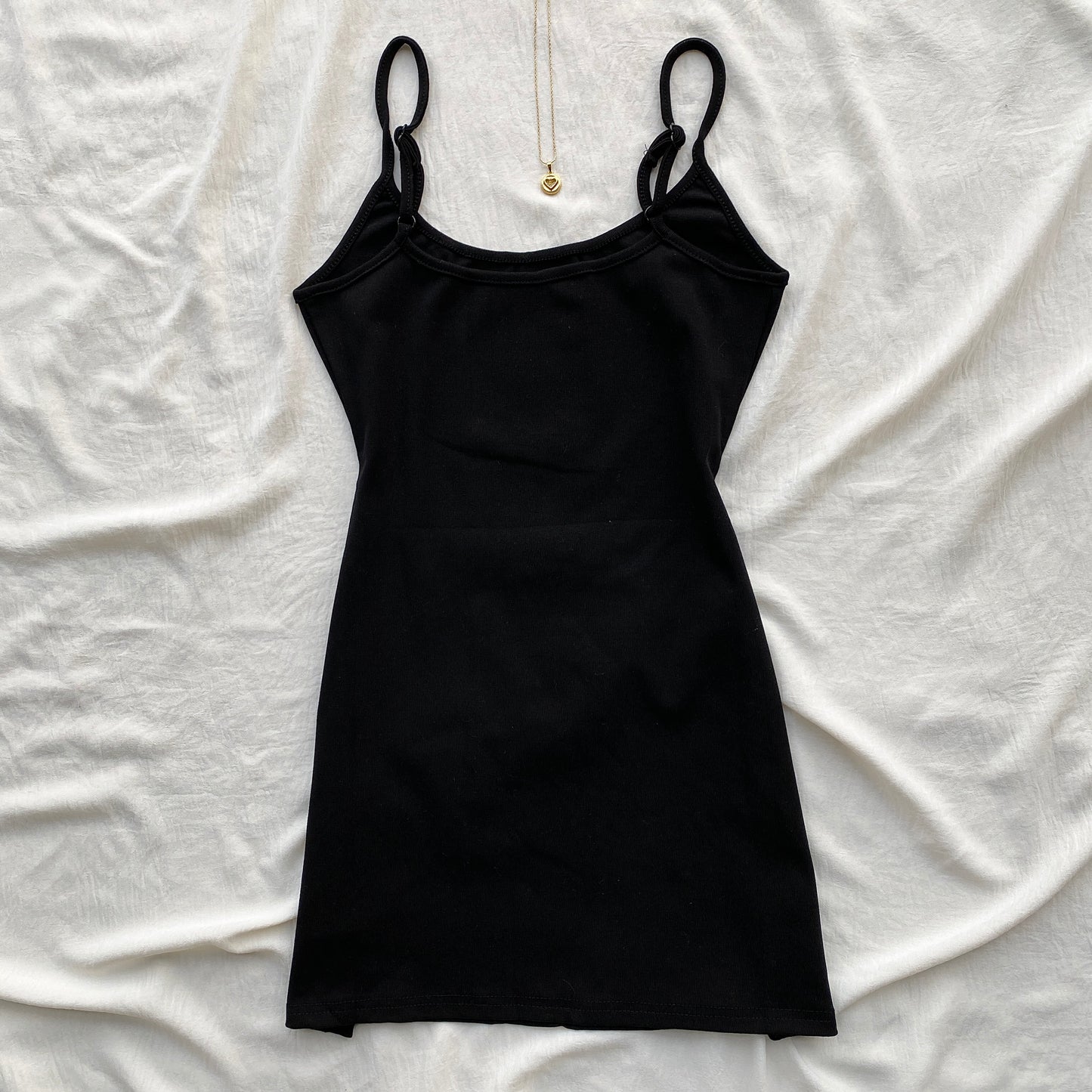 BLACK TANK MINI DRESS  (Bust : 28-32, Upper Waist : 23-26)