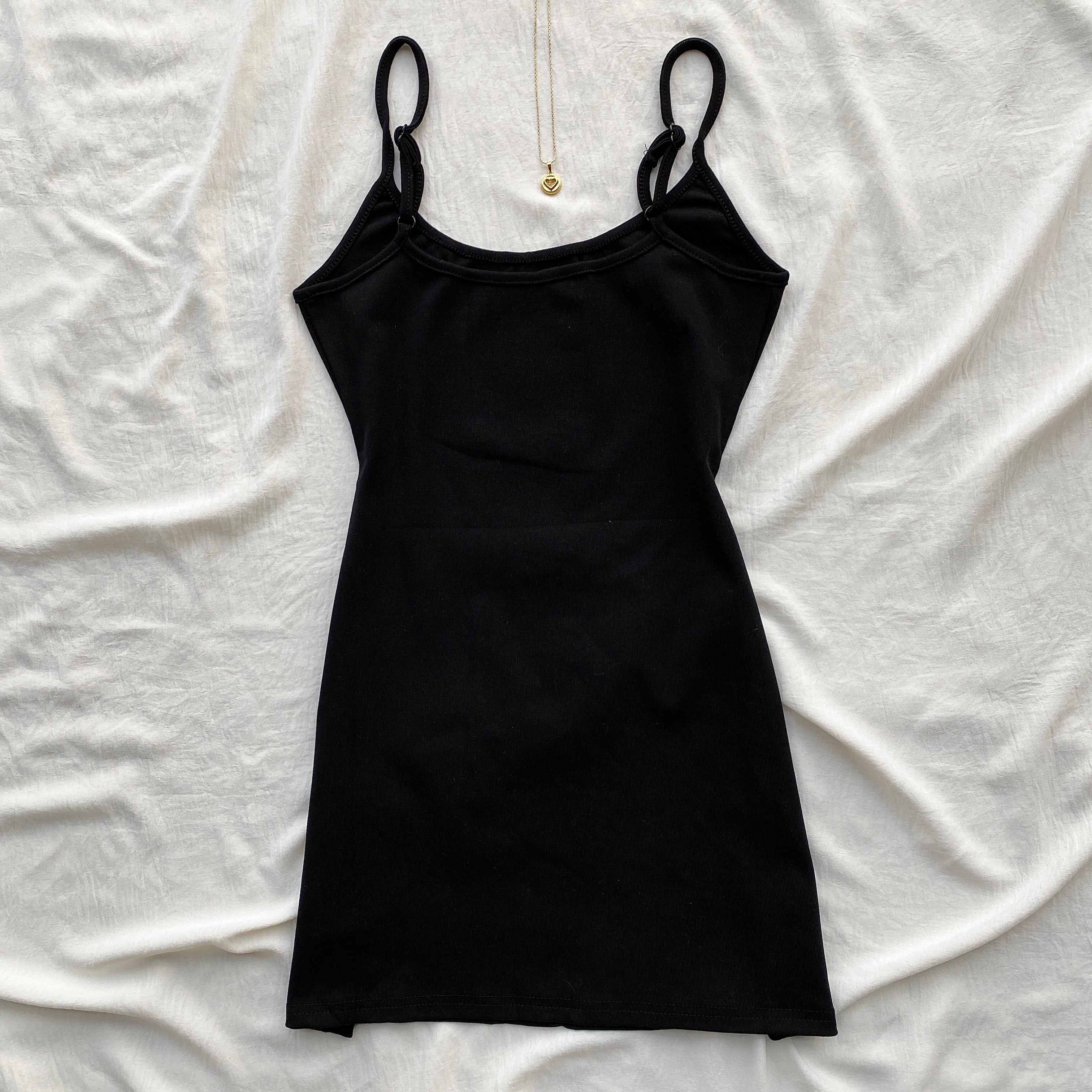 BLACK TANK MINI DRESS  (Bust : 28-32, Upper Waist : 23-26)