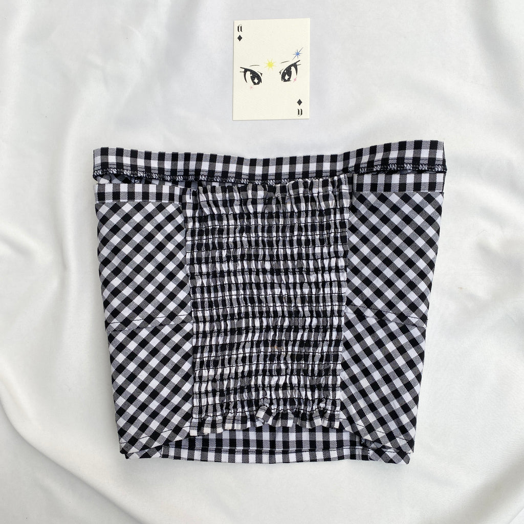 BLACK CHECKERED TOP  (Bust : 30-34, Upper Waist : 24-28)