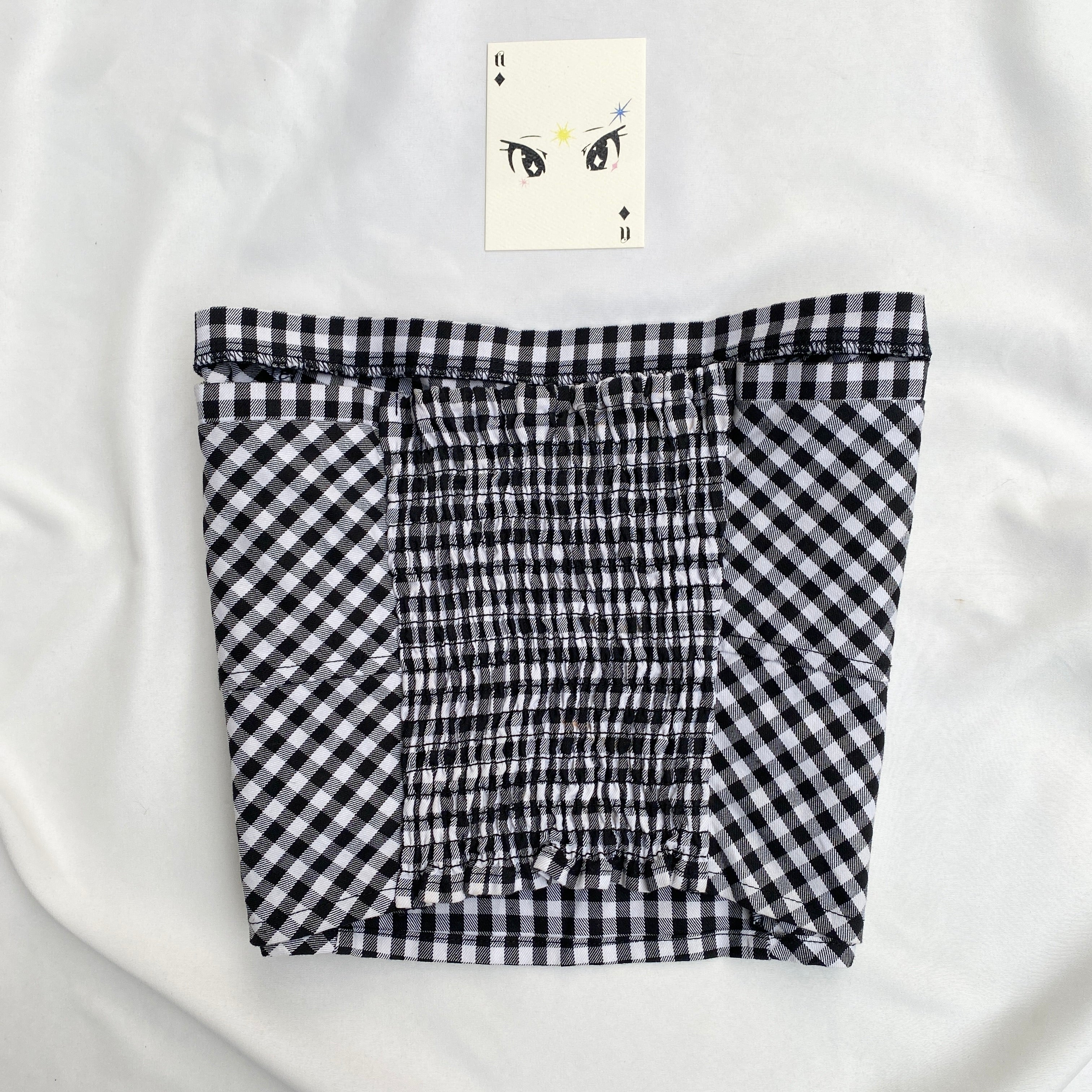 BLACK CHECKERED TOP  (Bust : 30-34, Upper Waist : 24-28)