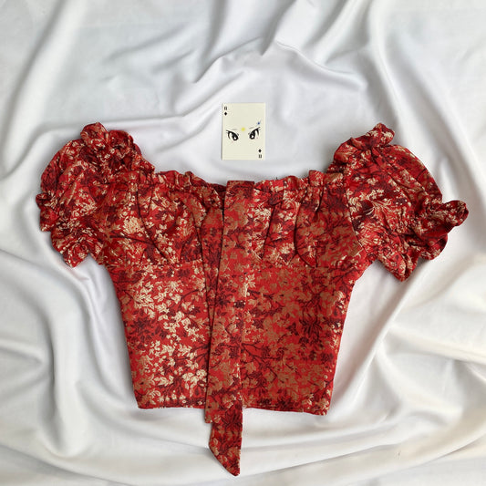 ORANGE JACQUARD CORSET FROM PRETTY LITTLE THING (Bust : 30-32, Upper Waist : 27-29)