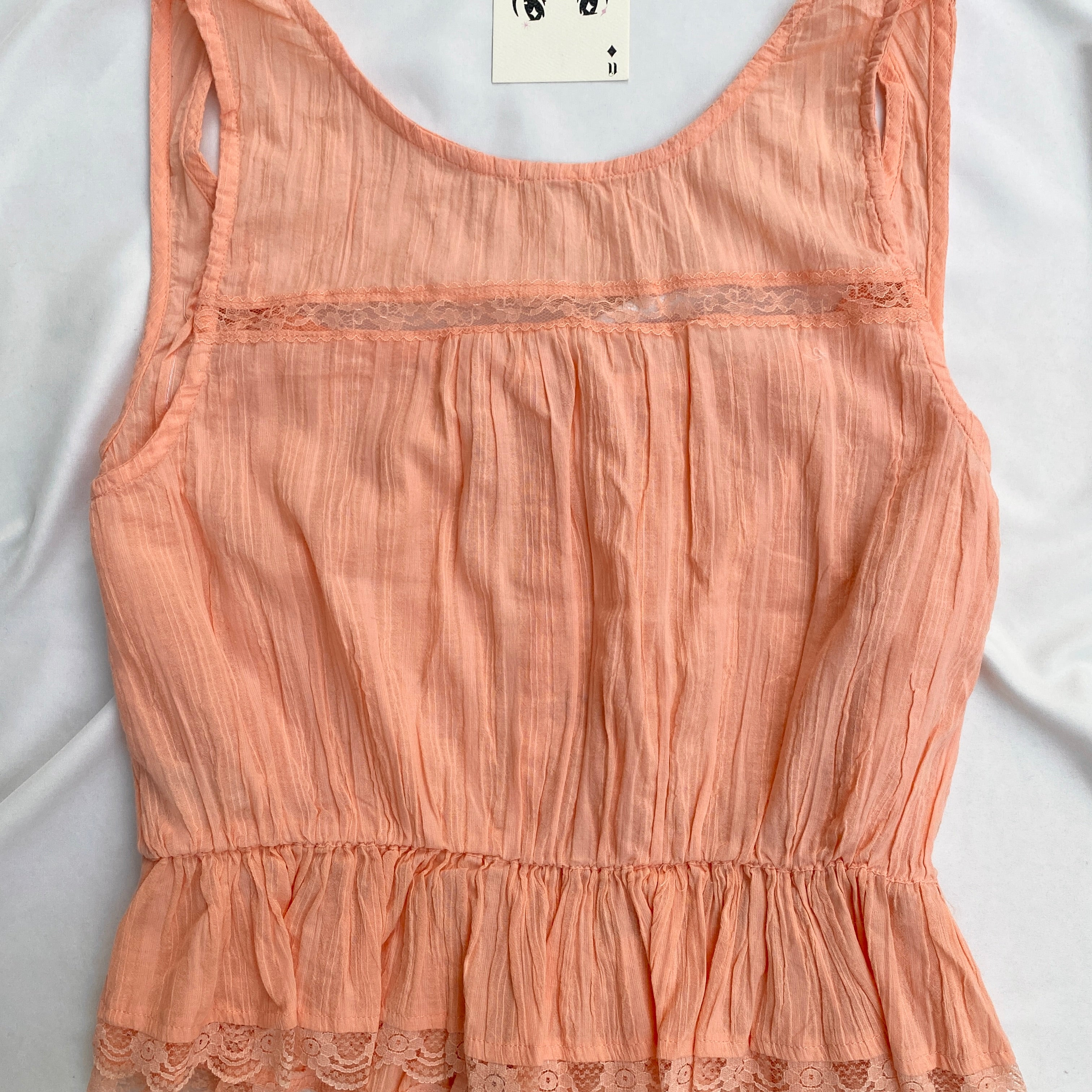 ORANGE LACE TOP FROM FREE PEOPLE (Bust : 34-36, Upper Waist : 28-30)