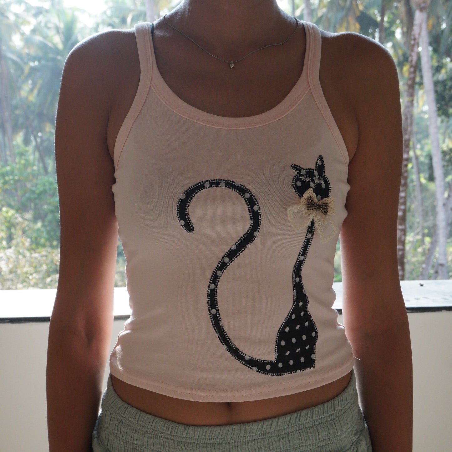 CAT TANK TOP IN PINK (Bust : 30-34, Upper Waist : 24-28)