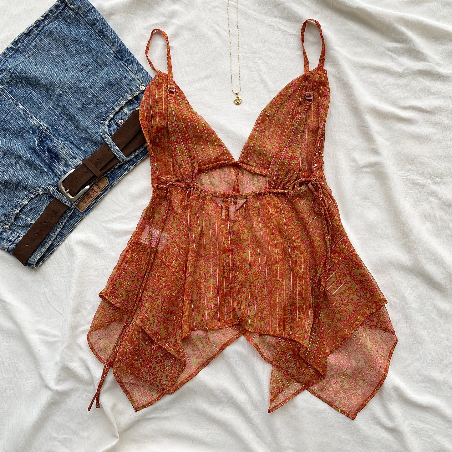 ORANGE EMBELLISHED TOP (Sizes available)