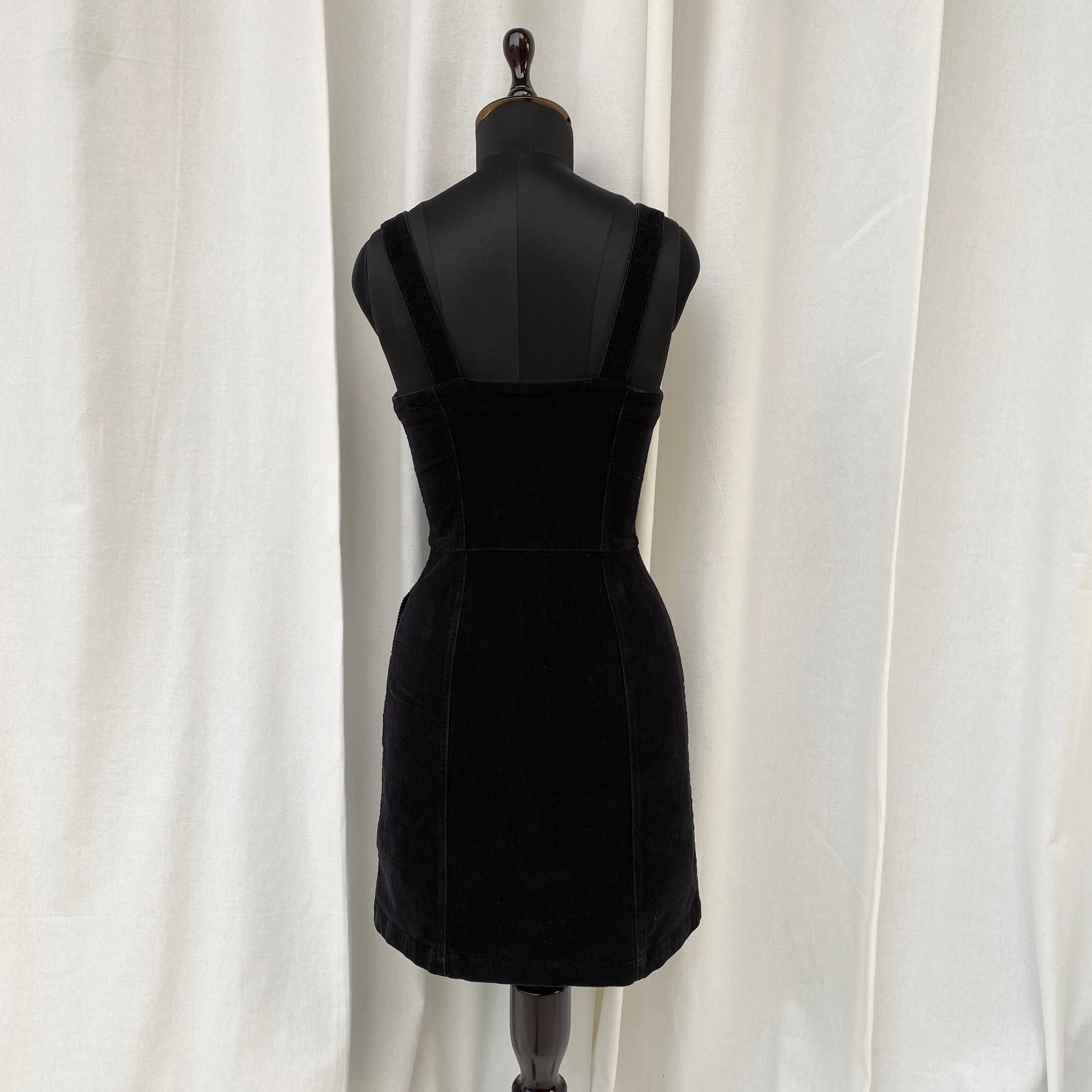 BLACK CORDUROY DRESS (Bust : 28-32, Upper Waist : 24-26)