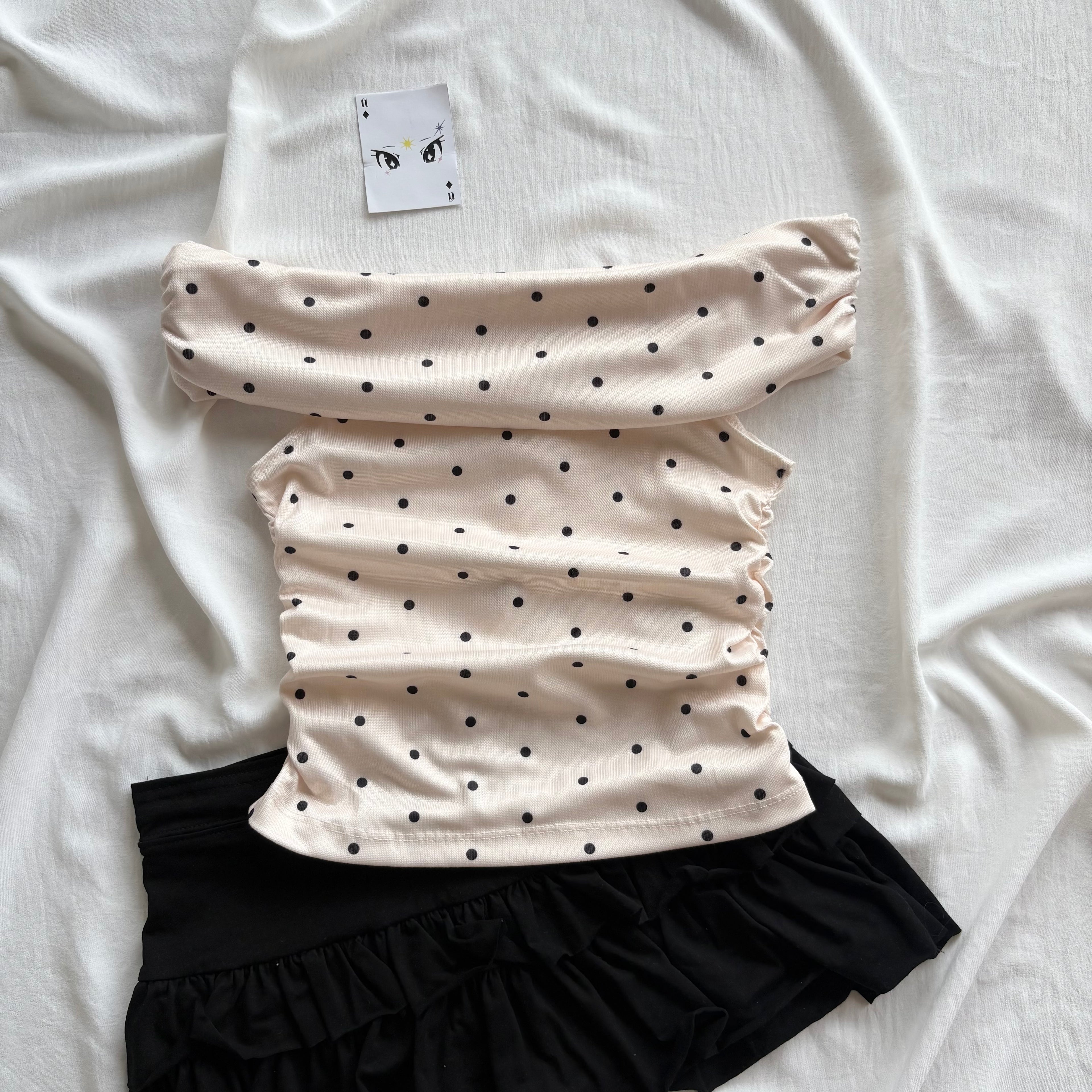 PEACH OFF SHOULDER TOP (Bust : 28-32, Upper Waist : 22-28)