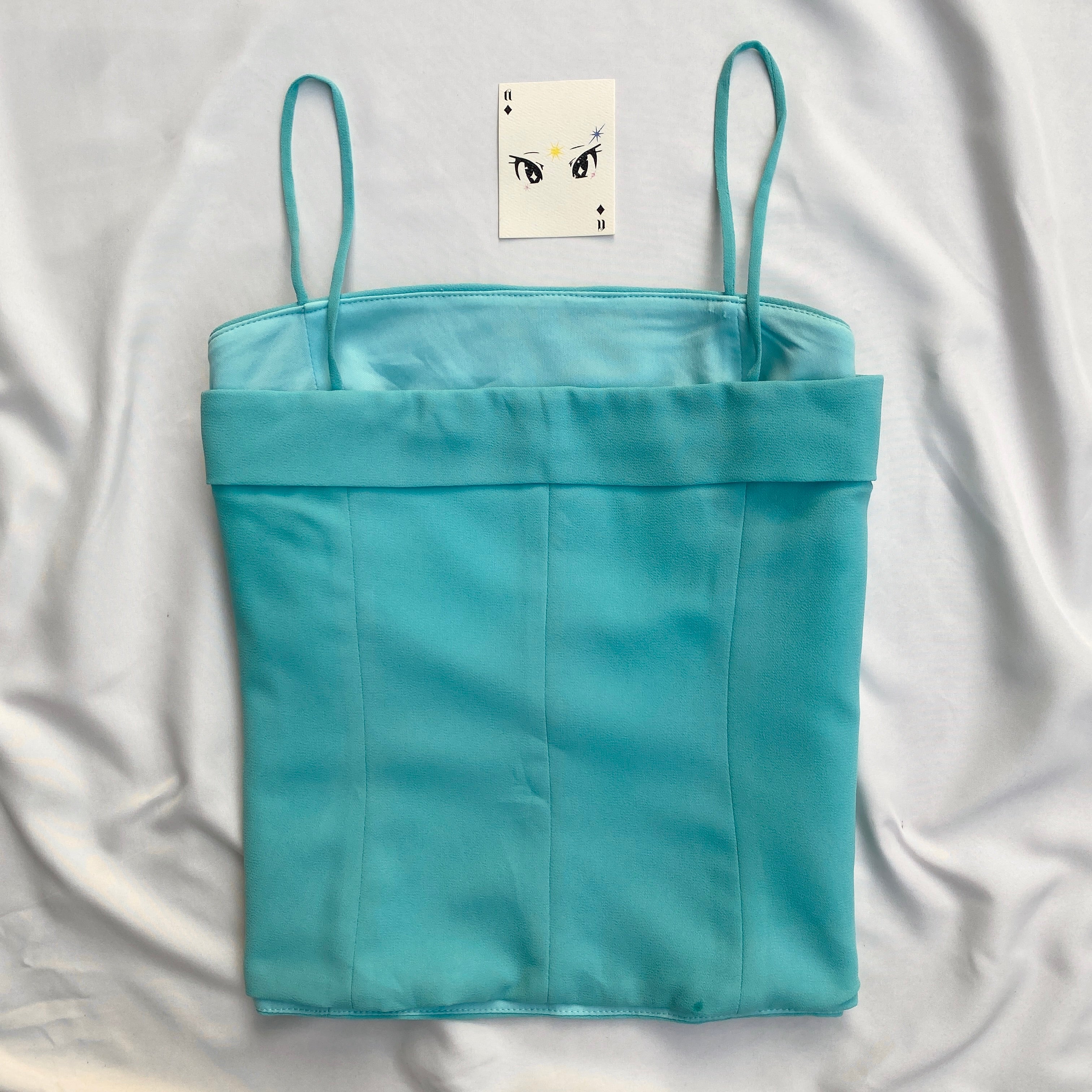 BLUE FOLDOVER CORSET (Bust : 34-38, Upper Waist : 32-34)