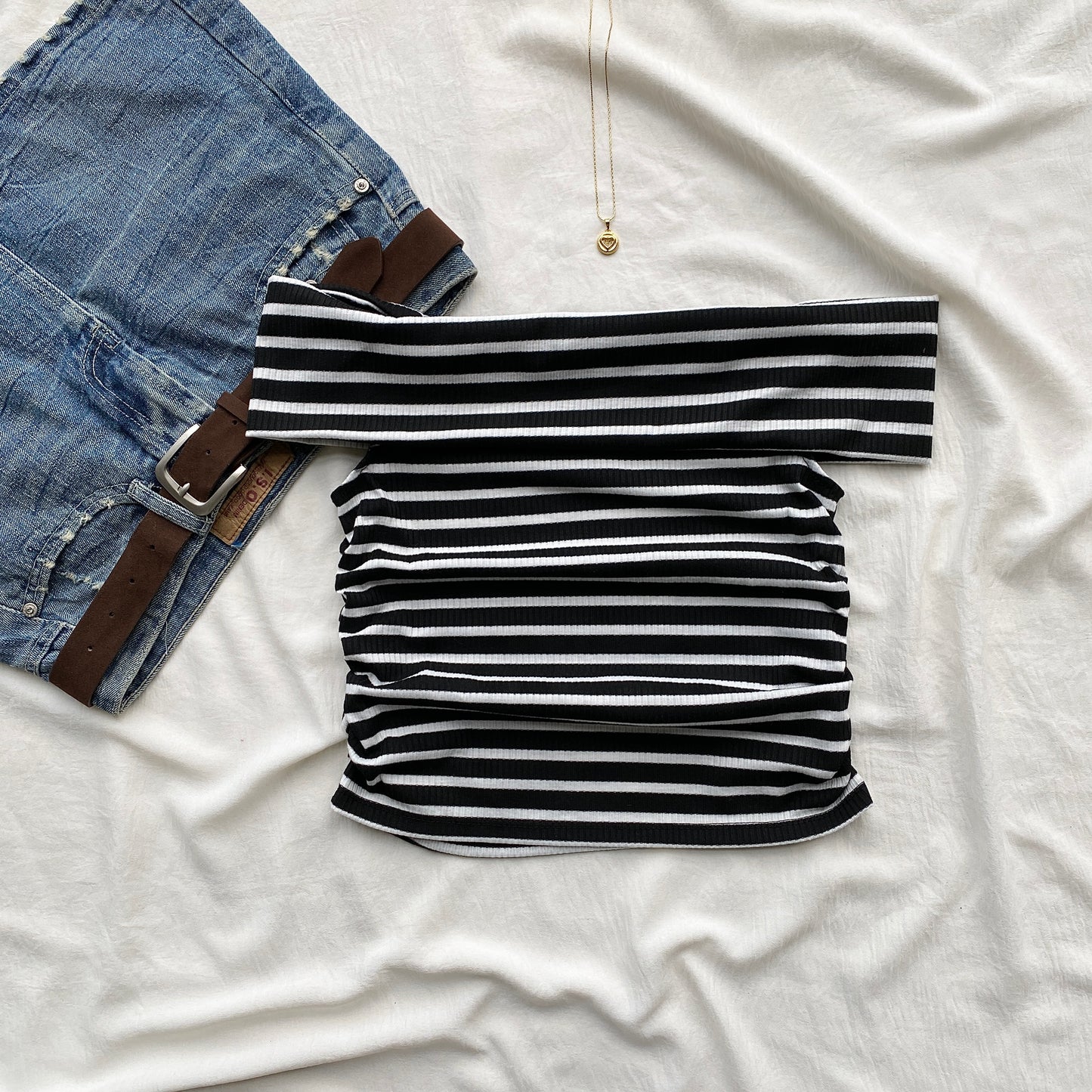 STRIPED OFF SHOULDER TOP (Bust : 28-32, Upper Waist : 24-28)