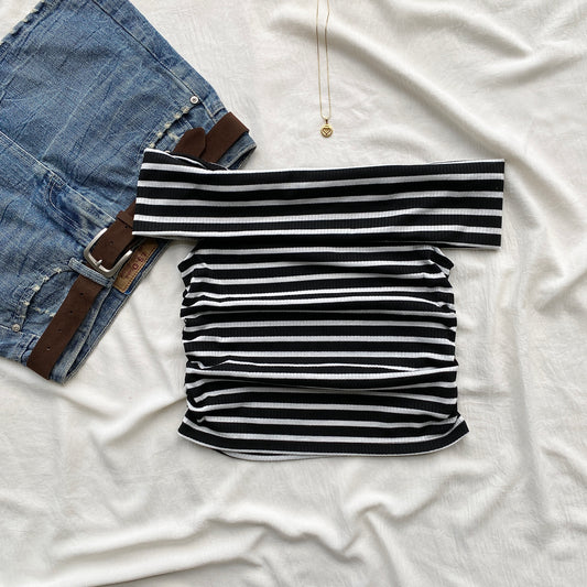 STRIPED OFF SHOULDER TOP (Bust : 28-32, Upper Waist : 24-28)