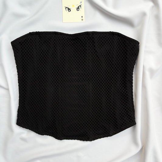 BLACK FISHNET CORSET FROM GLASSONS (Bust : 30-34, Upper Waist : 26-30)