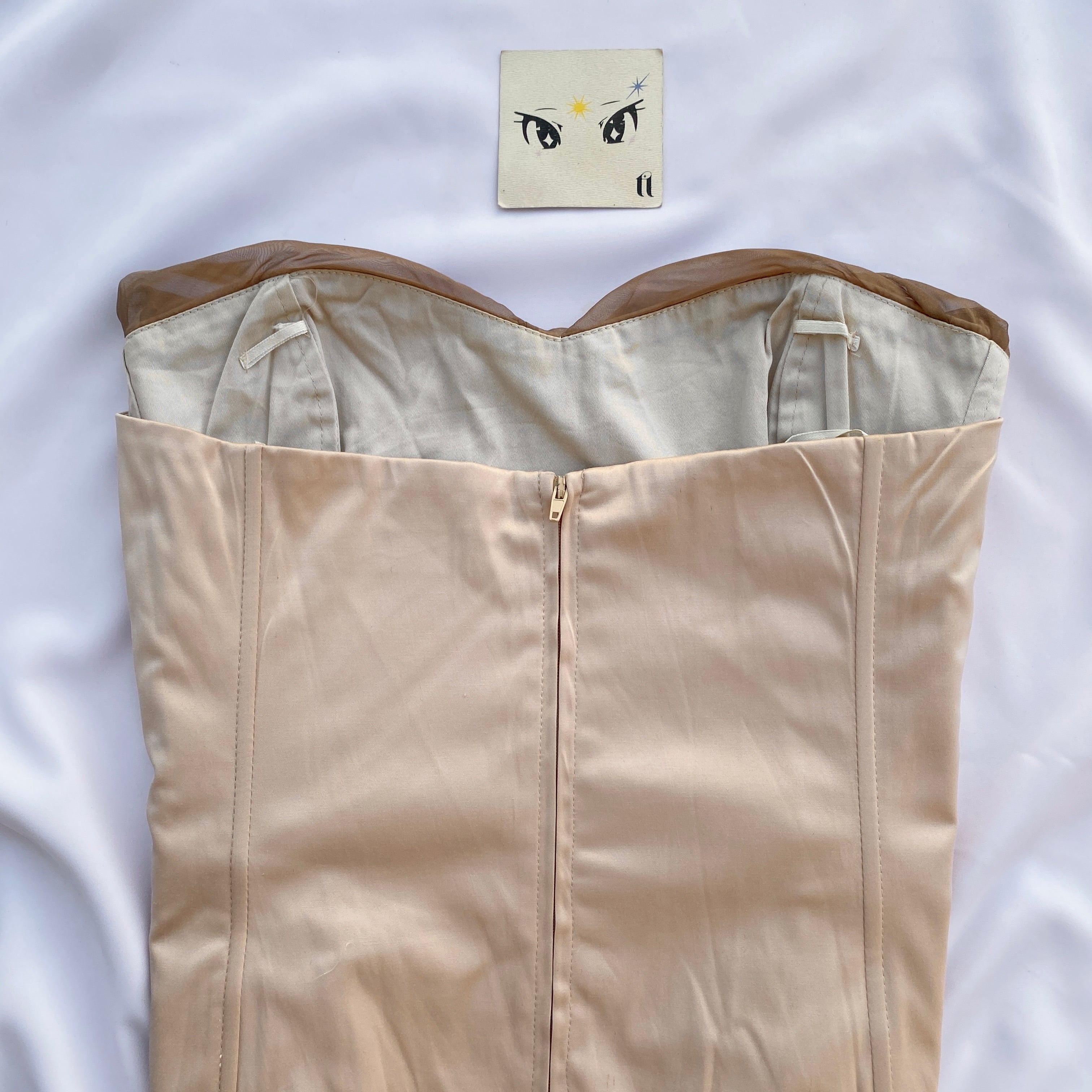 BROWN RUCHED CORSET (Bust : 34-38, Upper Waist : 30-34)