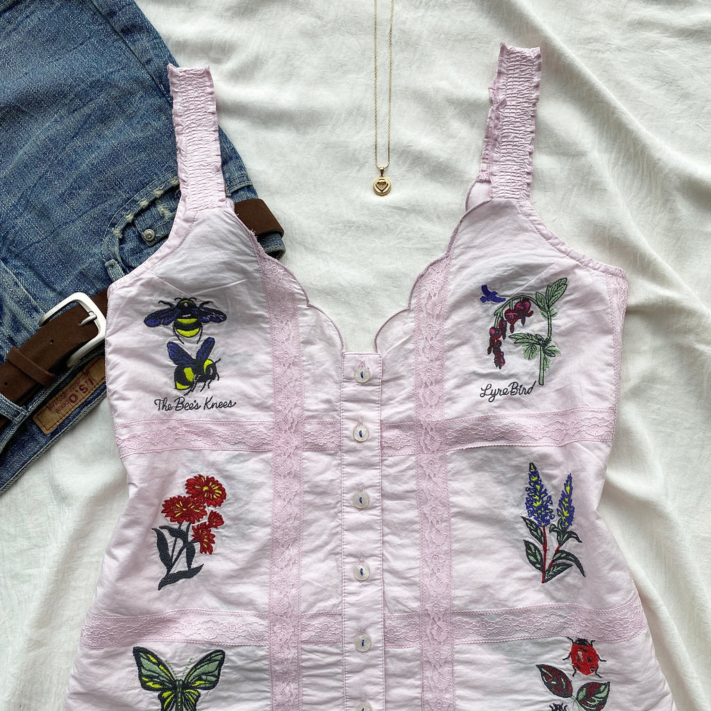 PINK EMBROIDERED TOP FROM ANTHROPOLOGY (Two sizes)