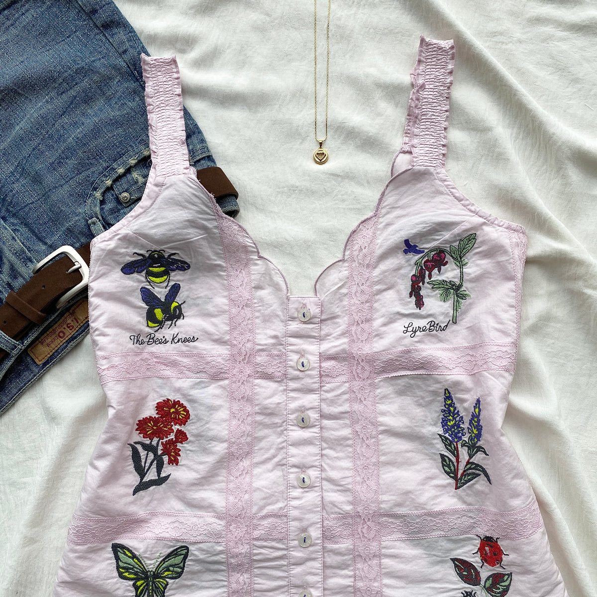 PINK EMBROIDERED TOP FROM ANTHROPOLOGY (Two sizes)