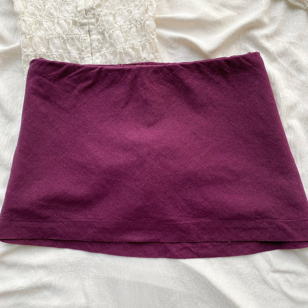 PURPLE MINI SKIRT FROM FREE PEOPLE (Waist : 32-36)