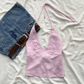 PINK LINEN HALTER TOP FROM FREE PEOPLE (Two sizes)