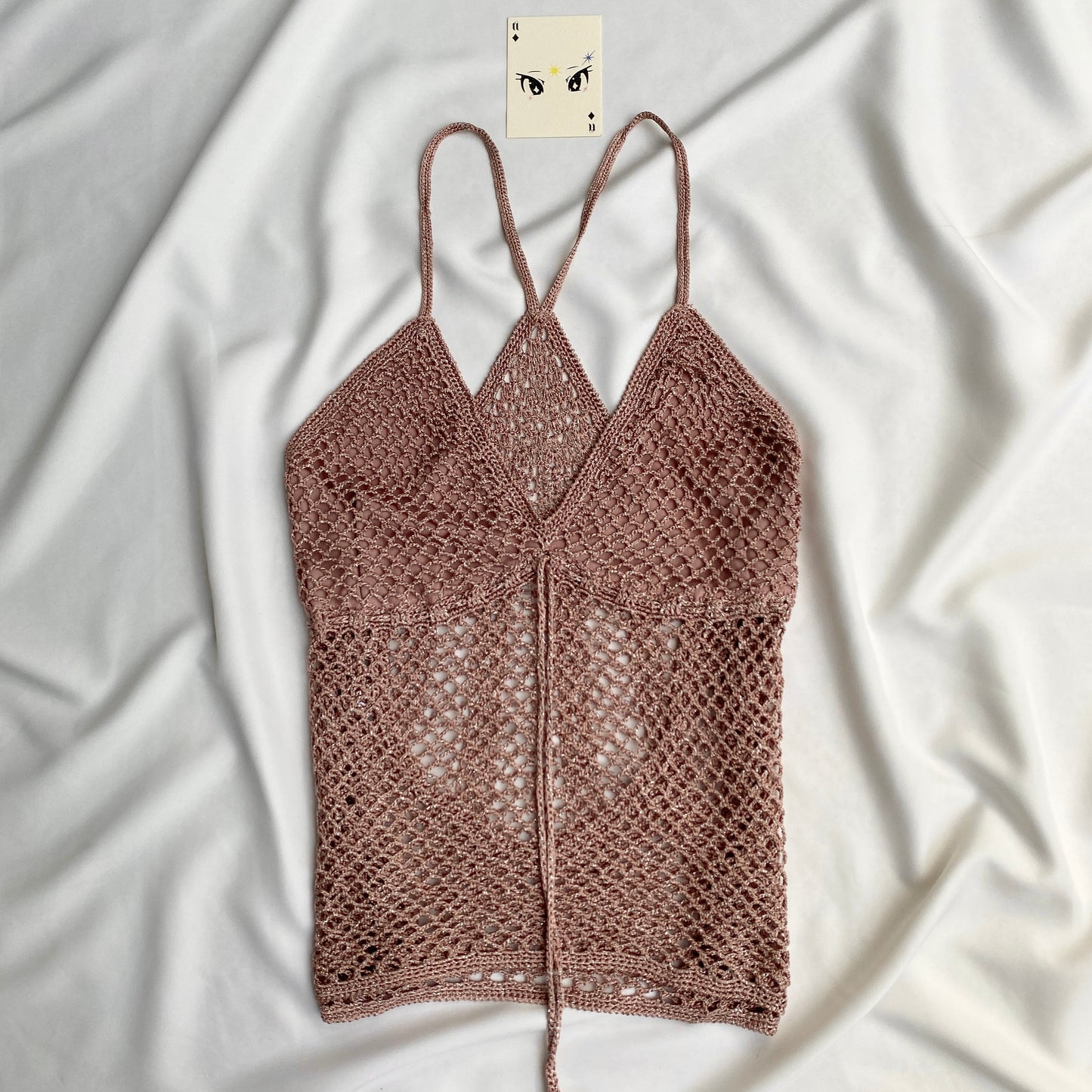 PINK CROCHET TOP (Bust : 34-36, Upper Waist : 26-34)