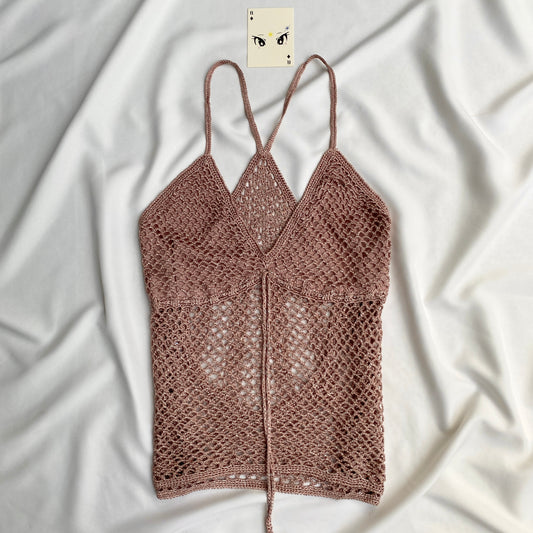 PINK CROCHET TOP (Bust : 34-36, Upper Waist : 26-34)