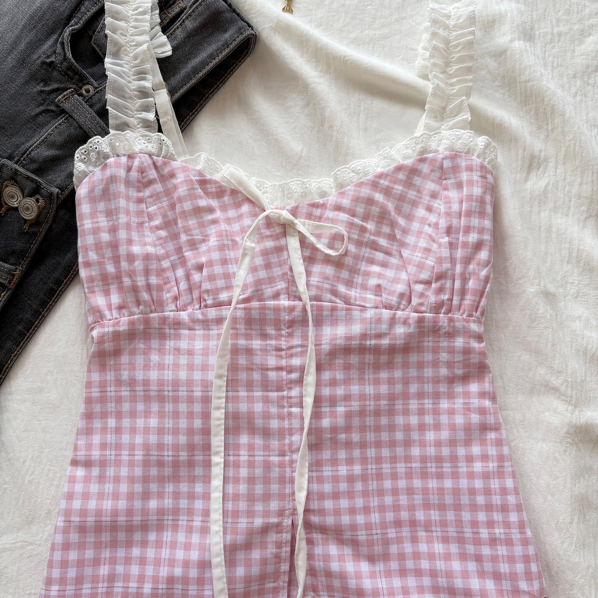 SWEETHEART GINGHAM TOP (Bust : 30-34, Upper Waist : 24-28)