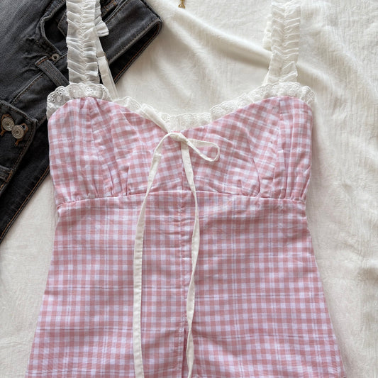 SWEETHEART GINGHAM TOP (Bust : 30-34, Upper Waist : 24-28)