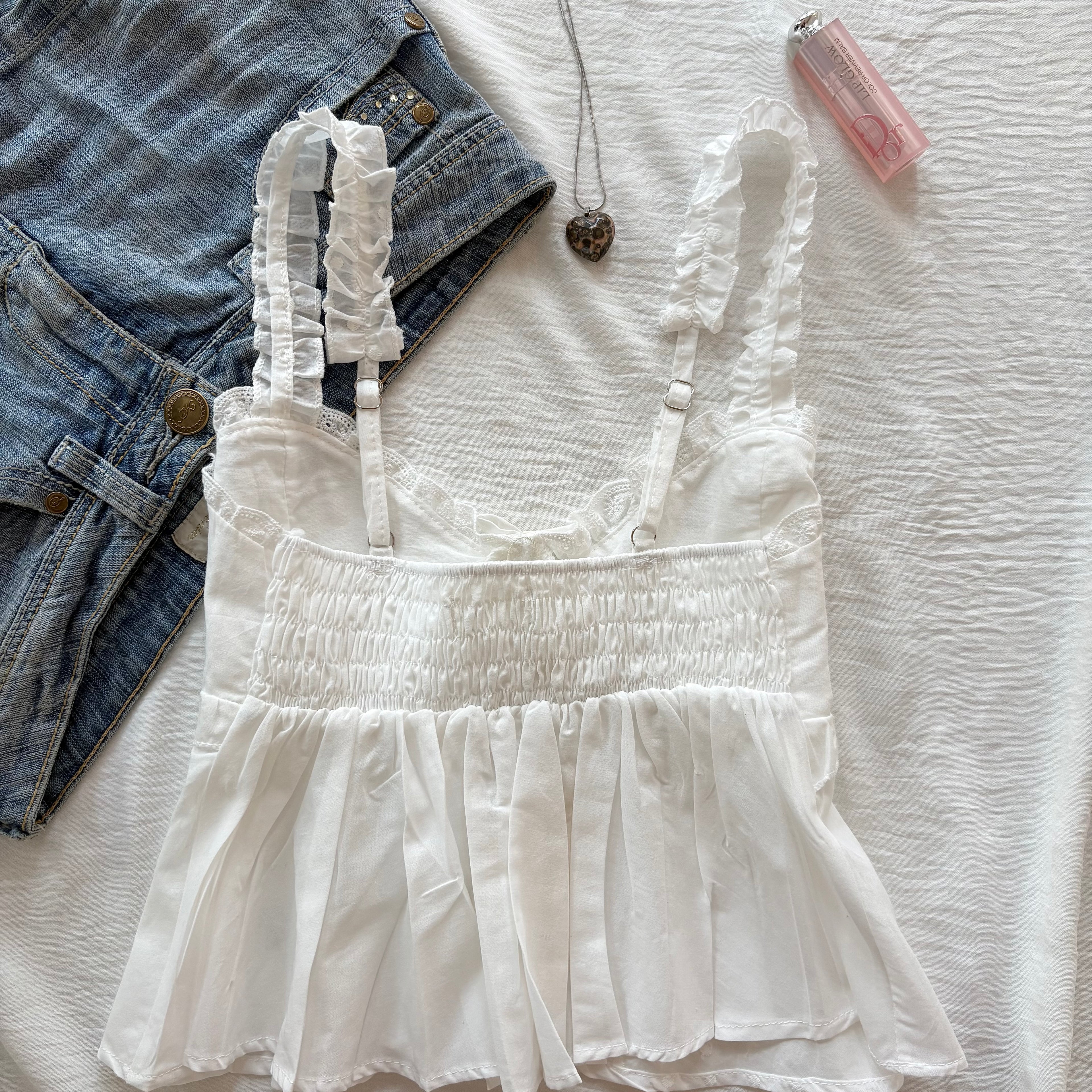 ROSE TOP IN WHITE (Bust : 28-32, Upper Waist : 24-28)