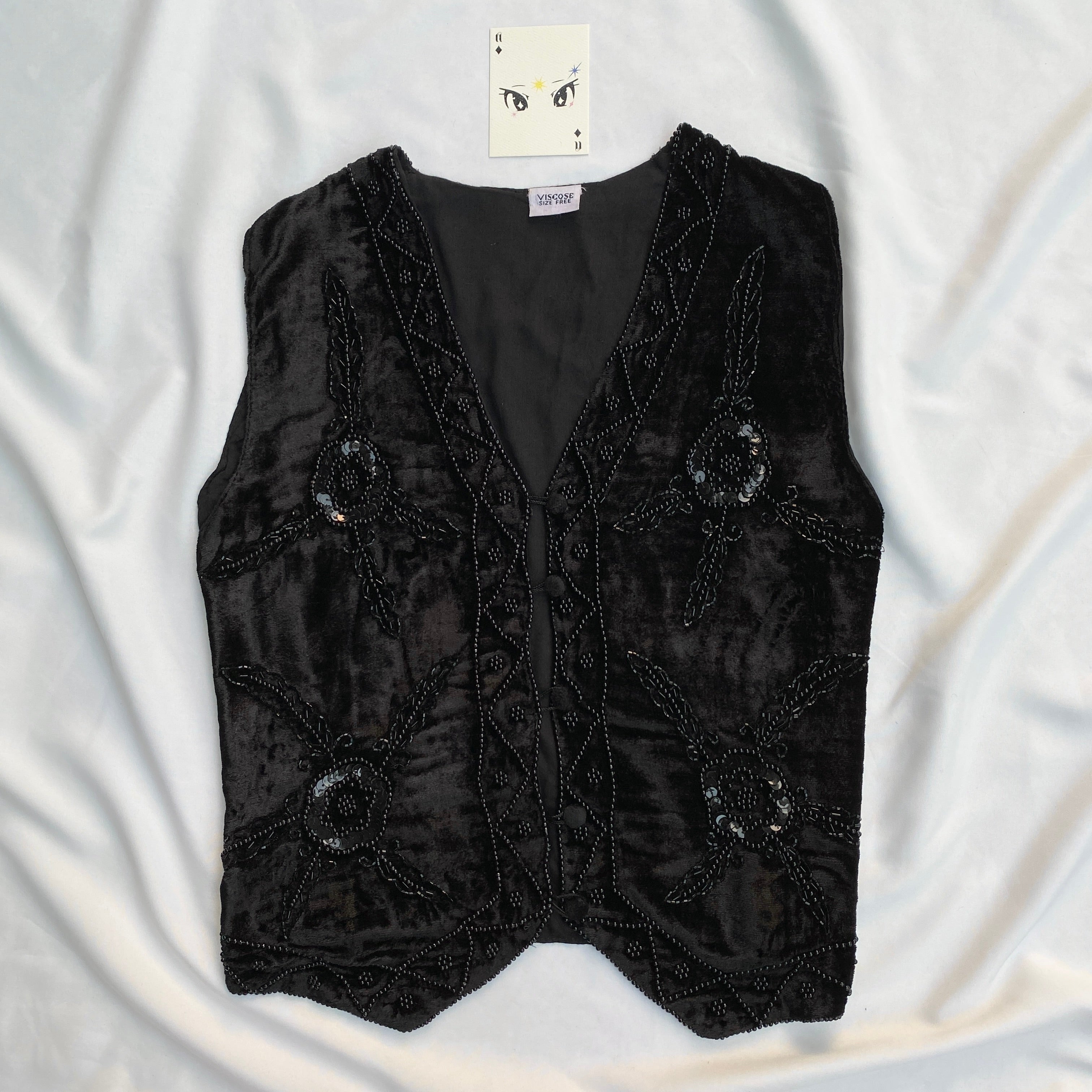 BLACK EMBELLISHED VEST (Bust : 34-38, Upper Waist : 30-38)