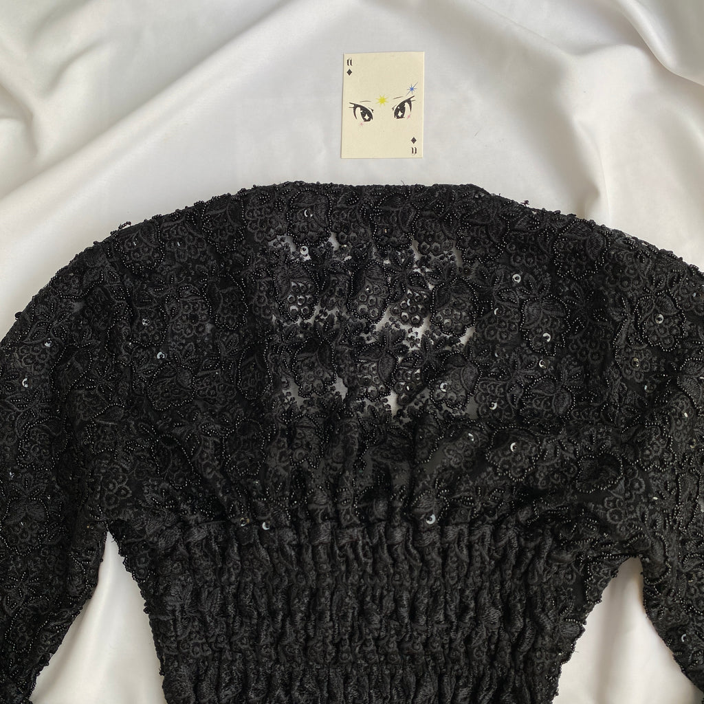 BLACK EMBELLISHED CORSET (Bust : 30-34, Upper Waist : 26-29)