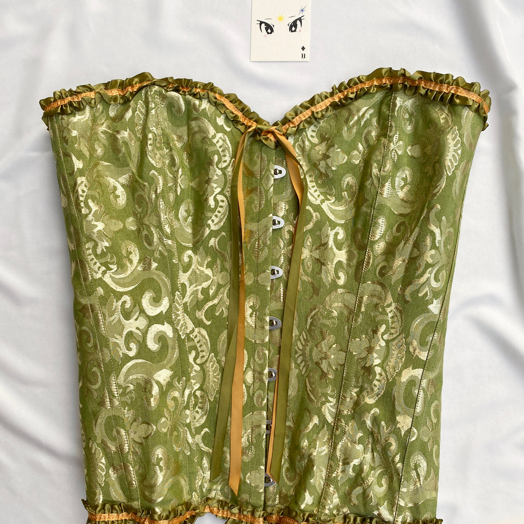 GREEN CORSET (Bust : 40-44, Upper Waist : 36-40)