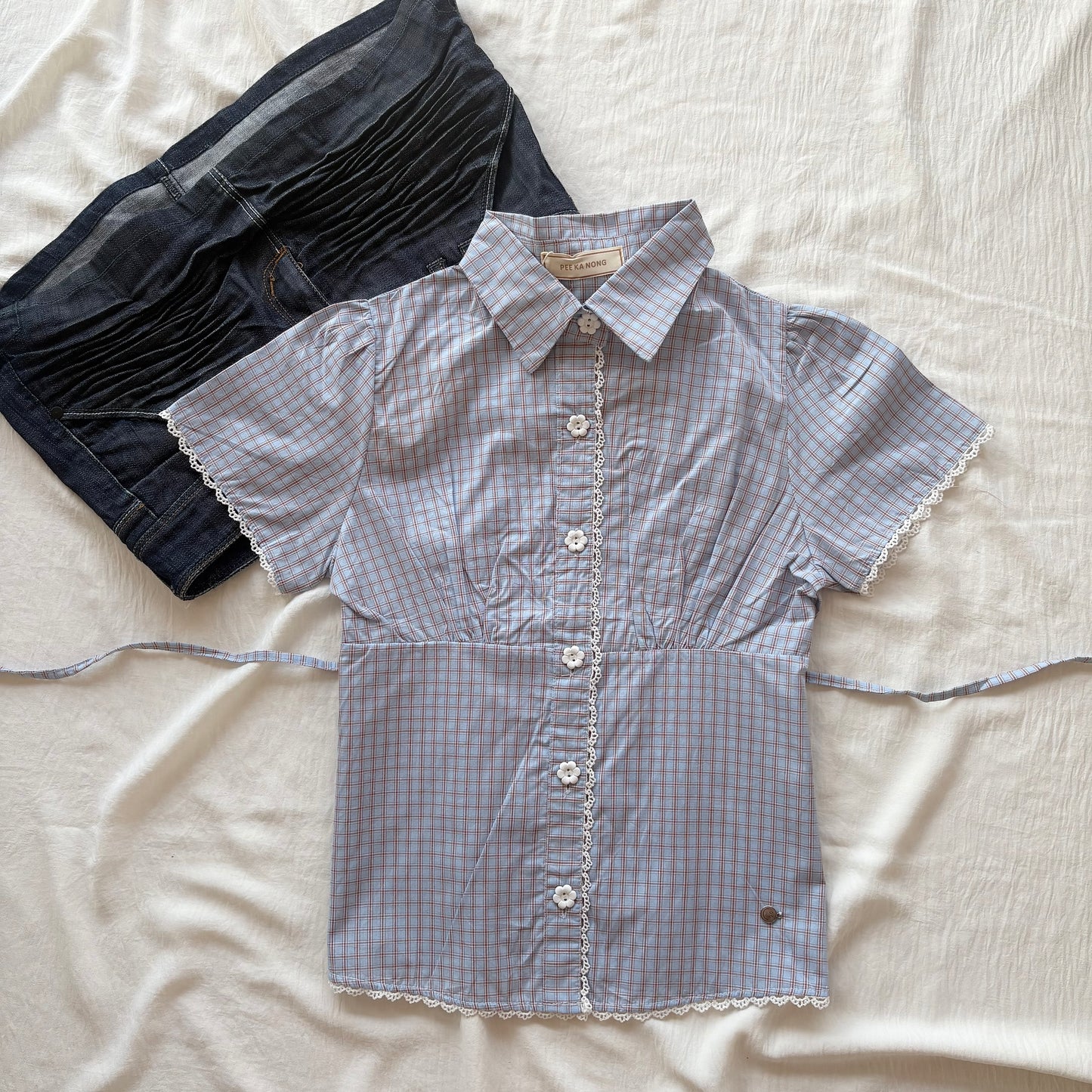 BLUEBELL PLAID TOP (Bust : 30-34, Upper Waist : 24-28)