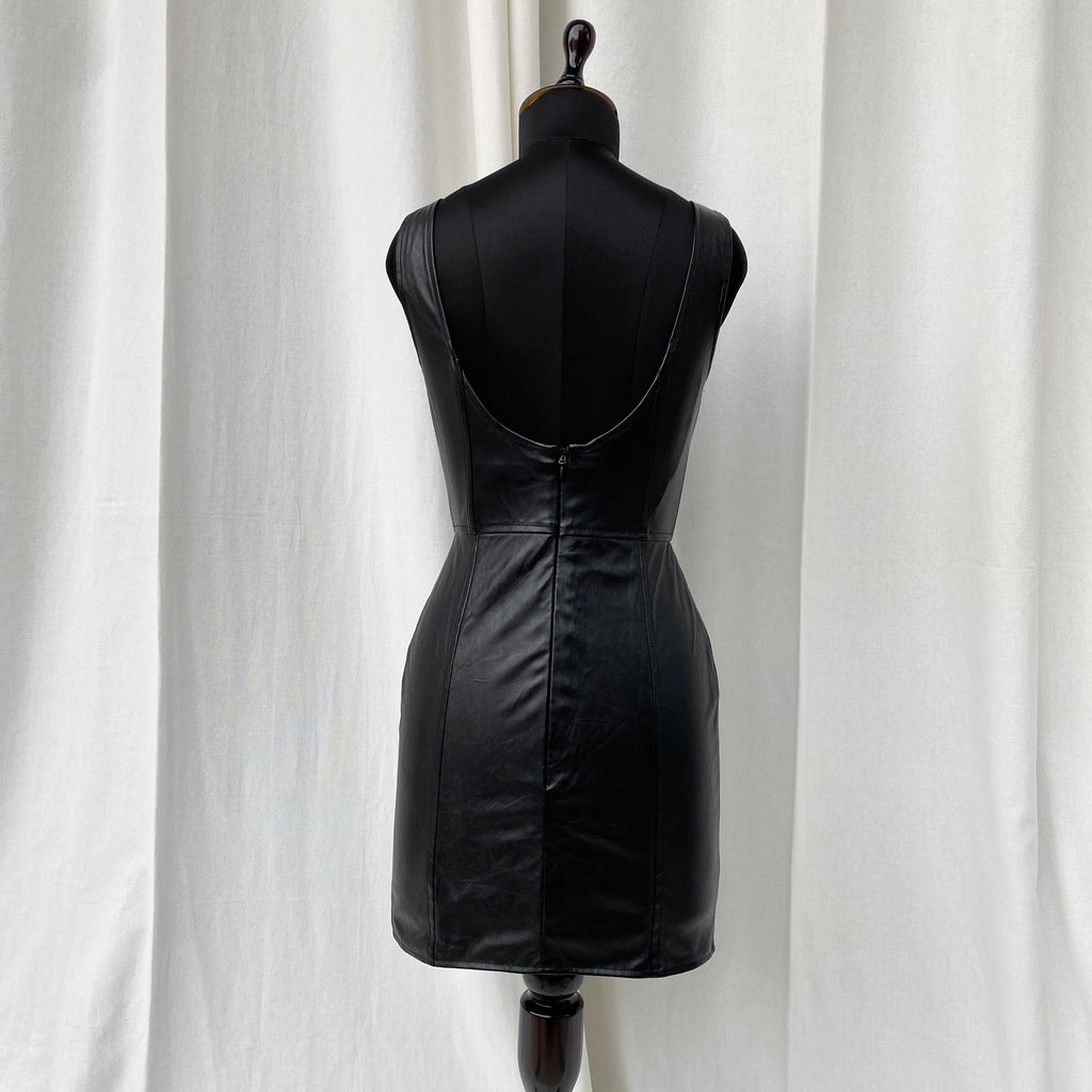 FAUX LEATHER CORSET DRESS (Bust : 30-34, Upper Waist : 24-28)