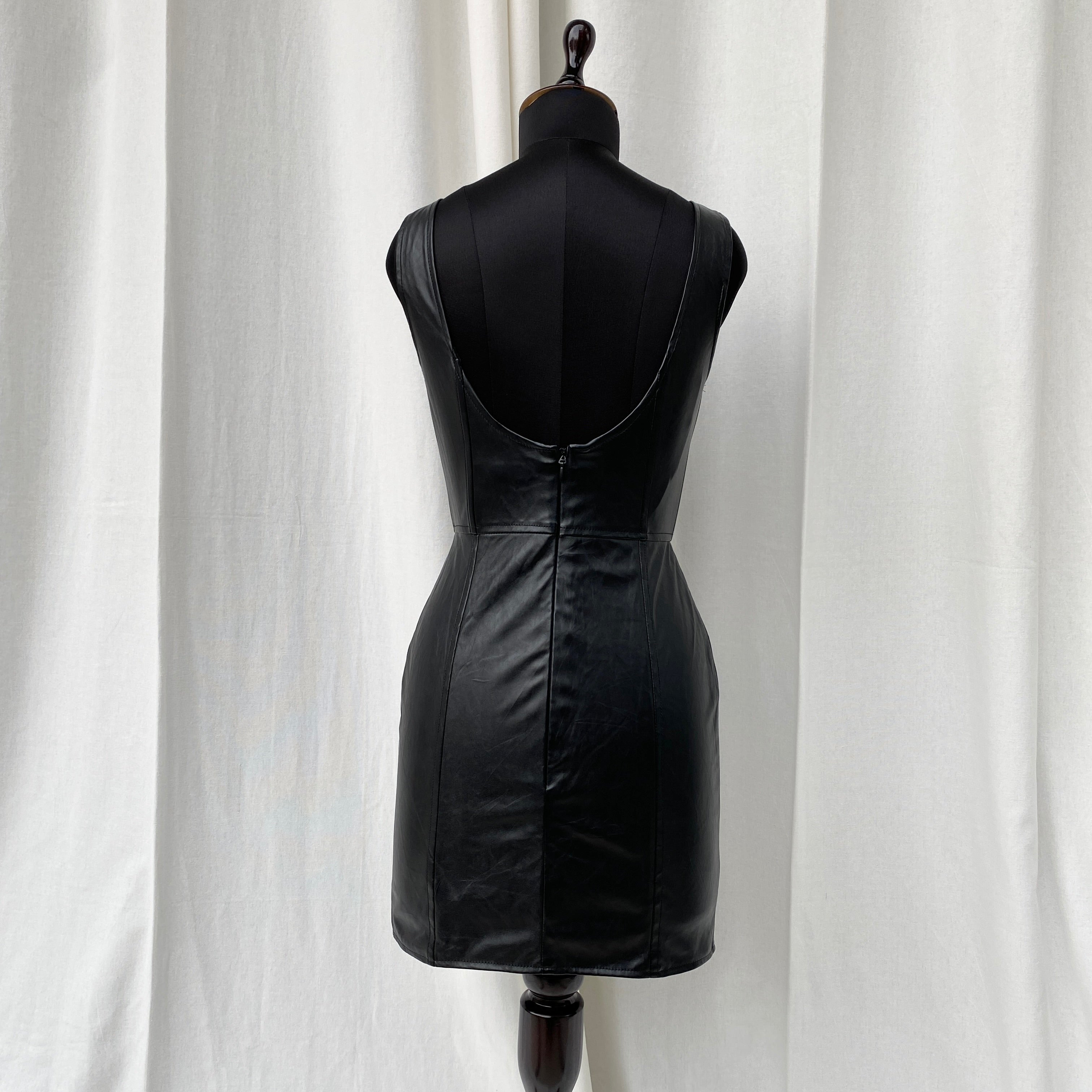 FAUX LEATHER CORSET DRESS (Bust : 30-34, Upper Waist : 24-28)