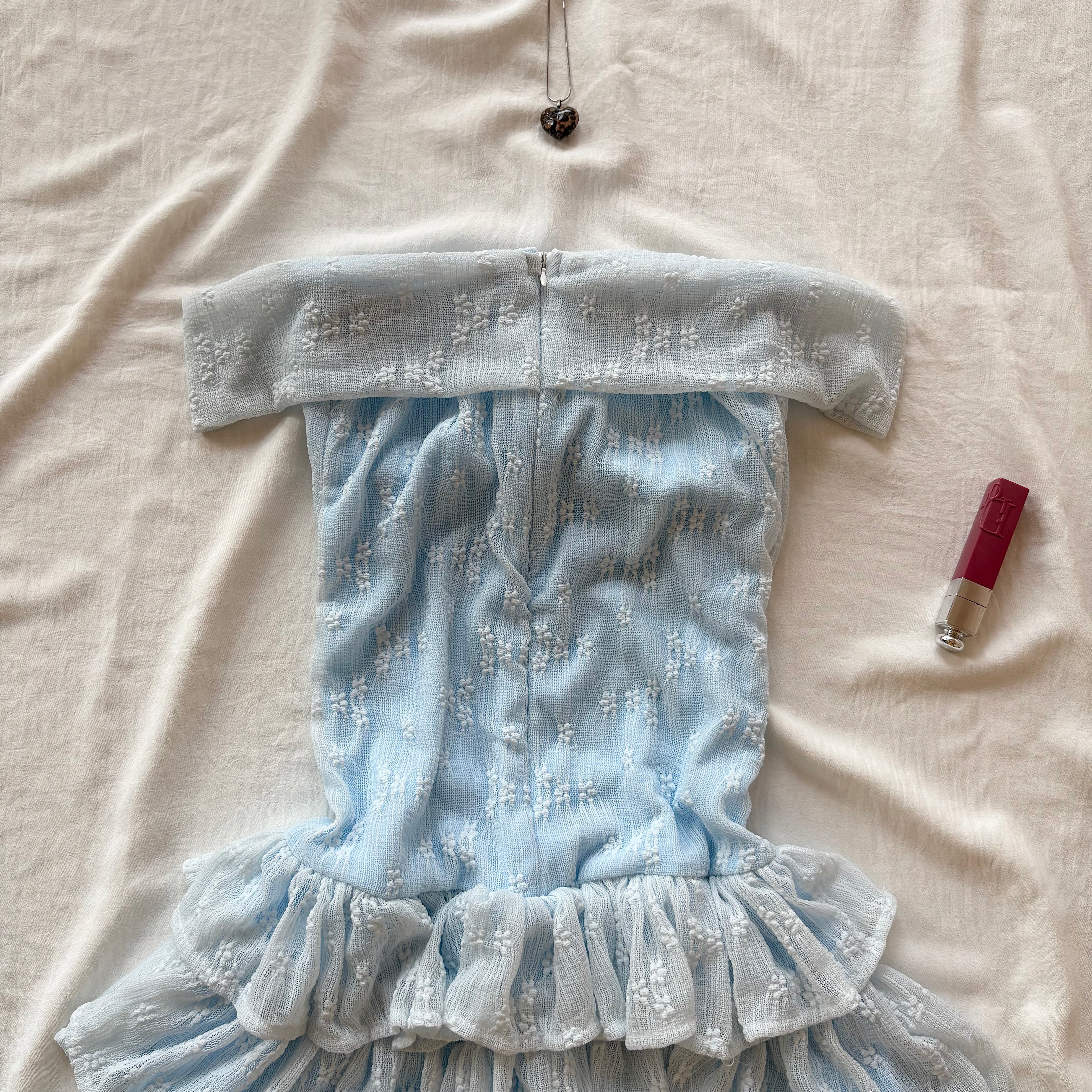 OFF SHOULDER DRESS IN BLUE (Bust : 28-32, Upper Waist : 22-28)