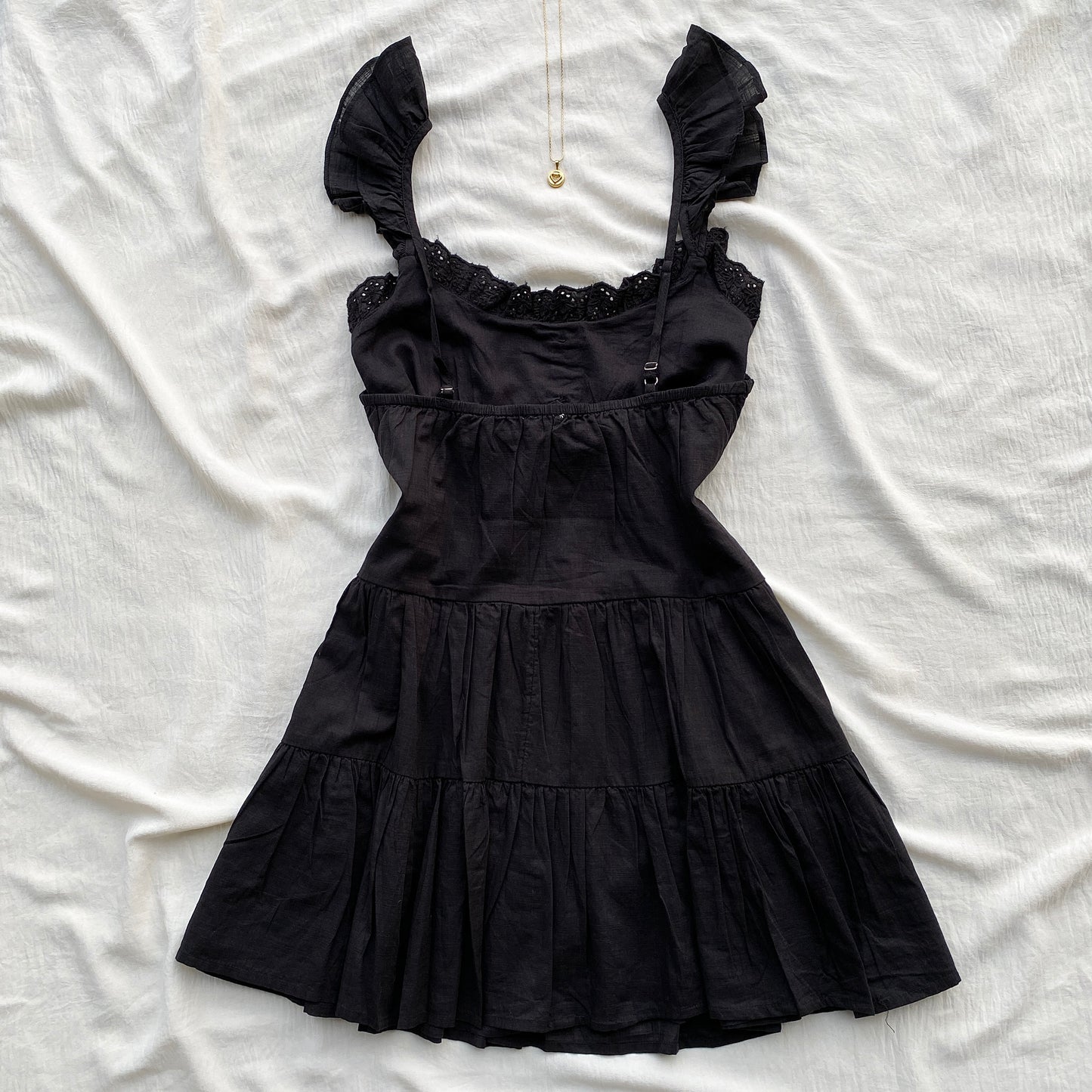 BLACK FRILL DRESS FROM COTTON ON (Two sizes)