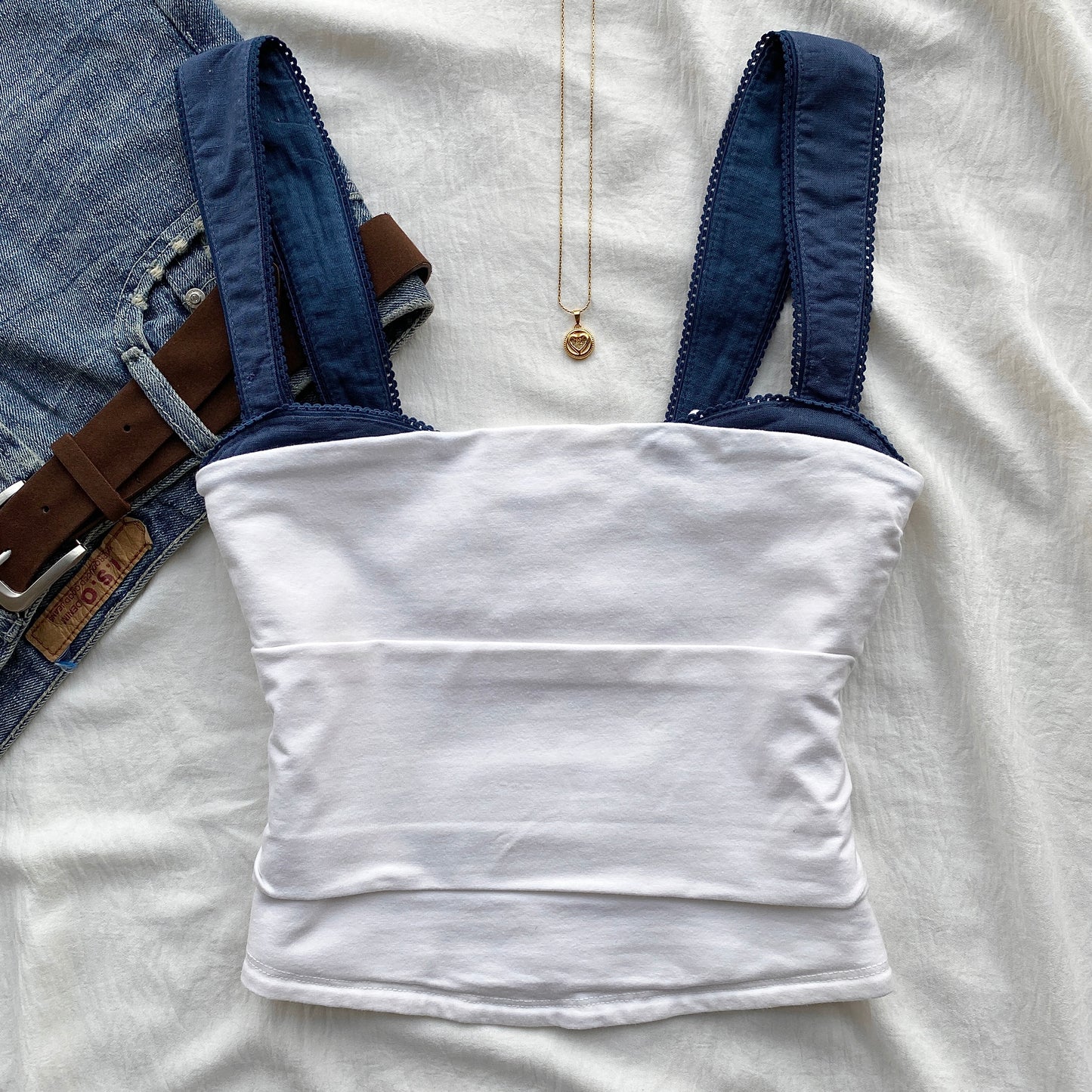 WHITE RUCHED TOP FROM FREE PEOPLE (Two sizes)
